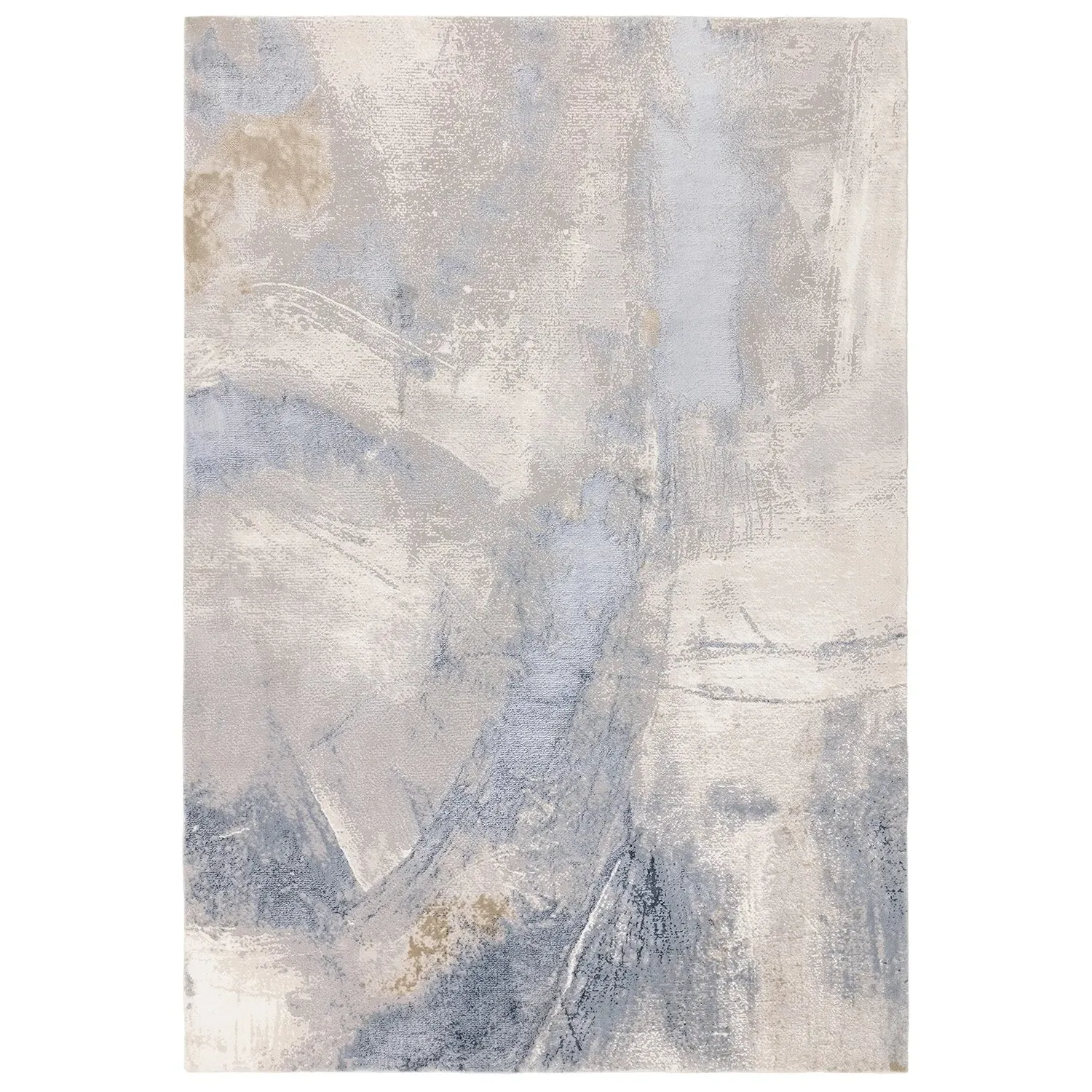 Abstract Area Rug with Lustre Finish - Blue