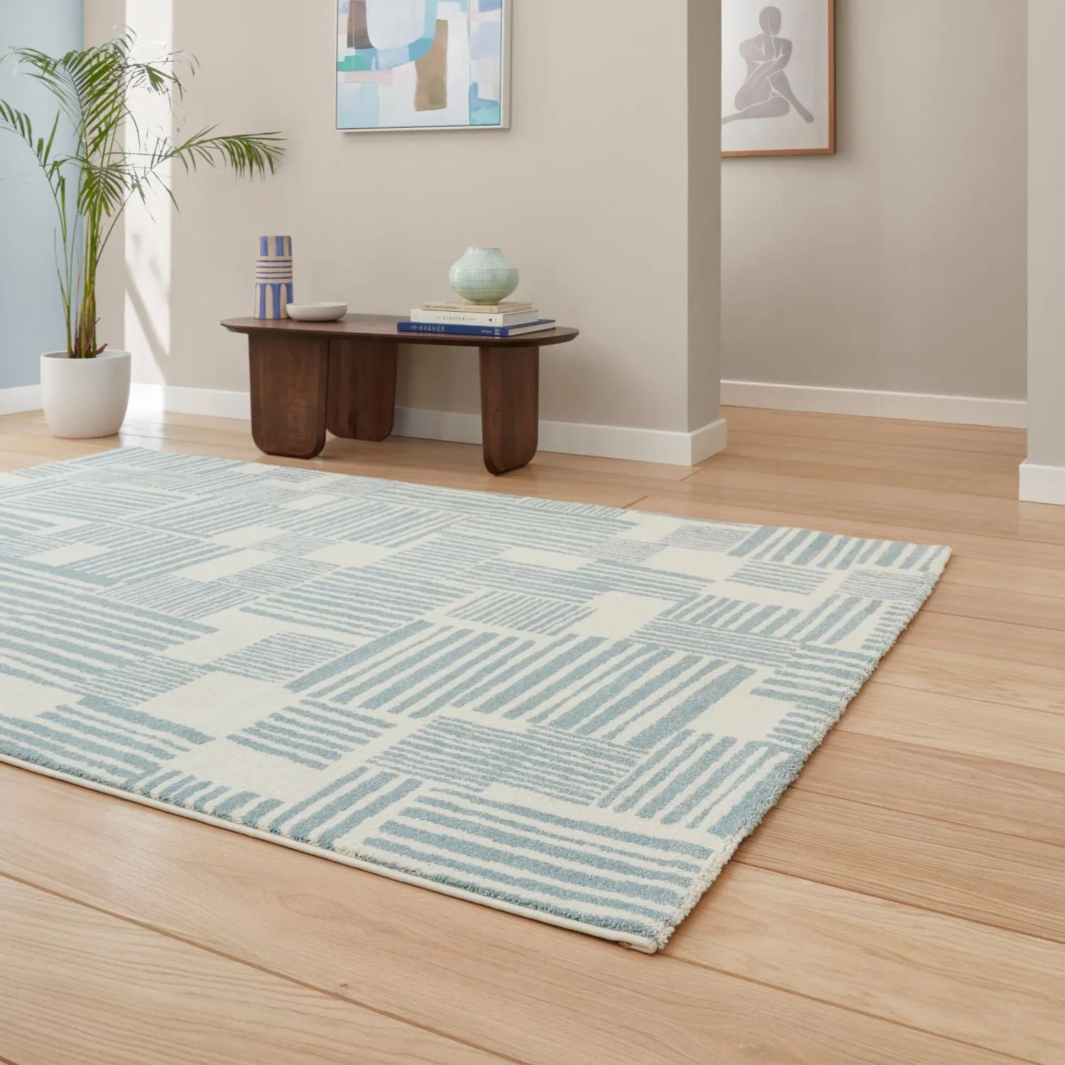 Abstract Blocks Rug - Blue, Polypropylene image