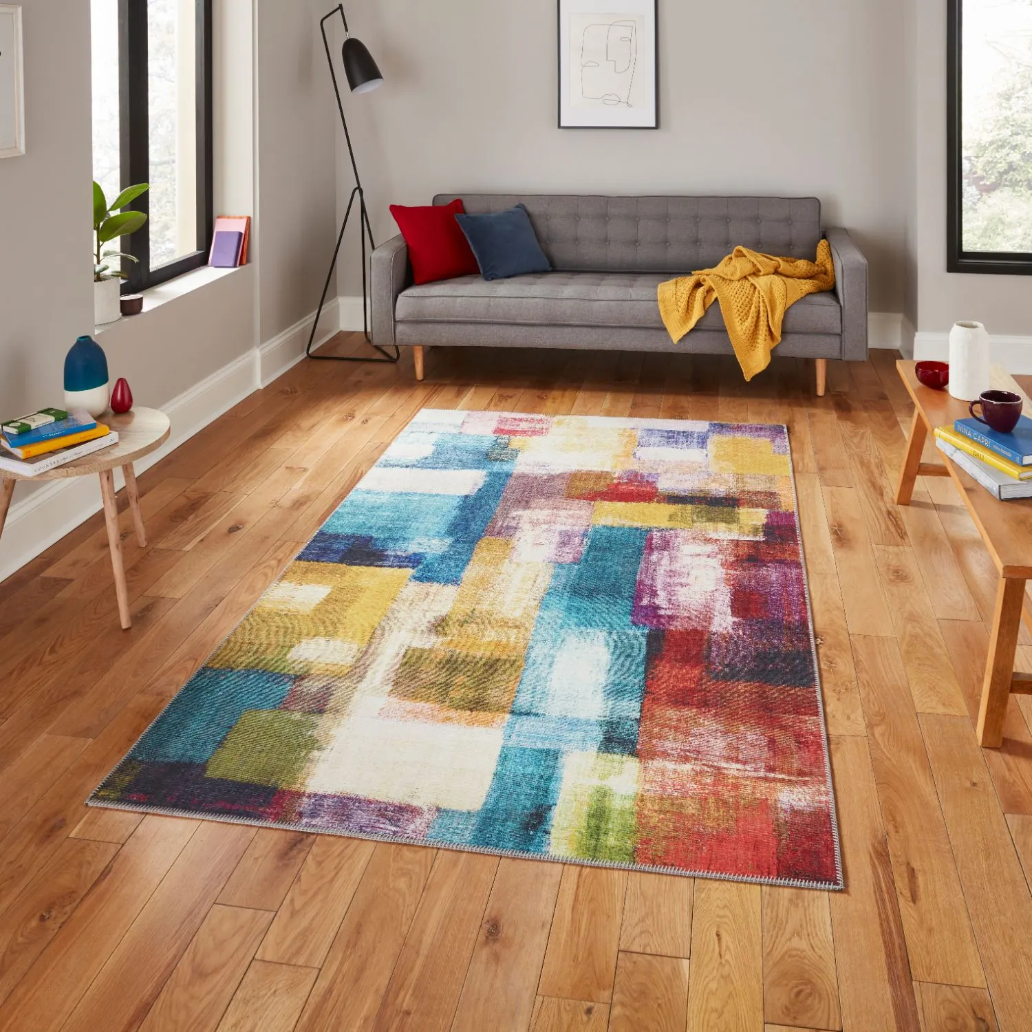Abstract Rug Lightweight Design - Multi, Polyester
