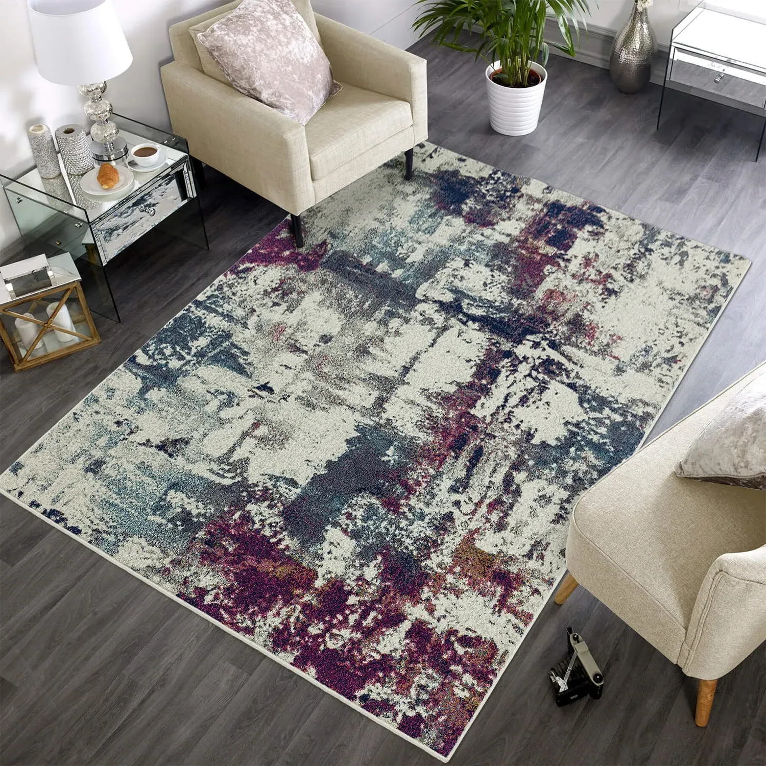 Abstract Rug - Navy Multi