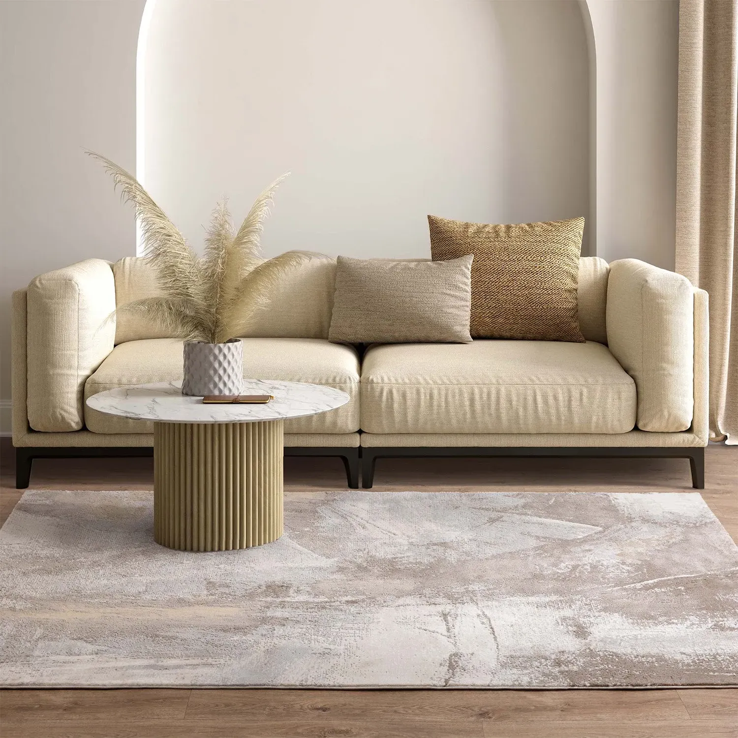 Abstract Rug ST02 - Cream