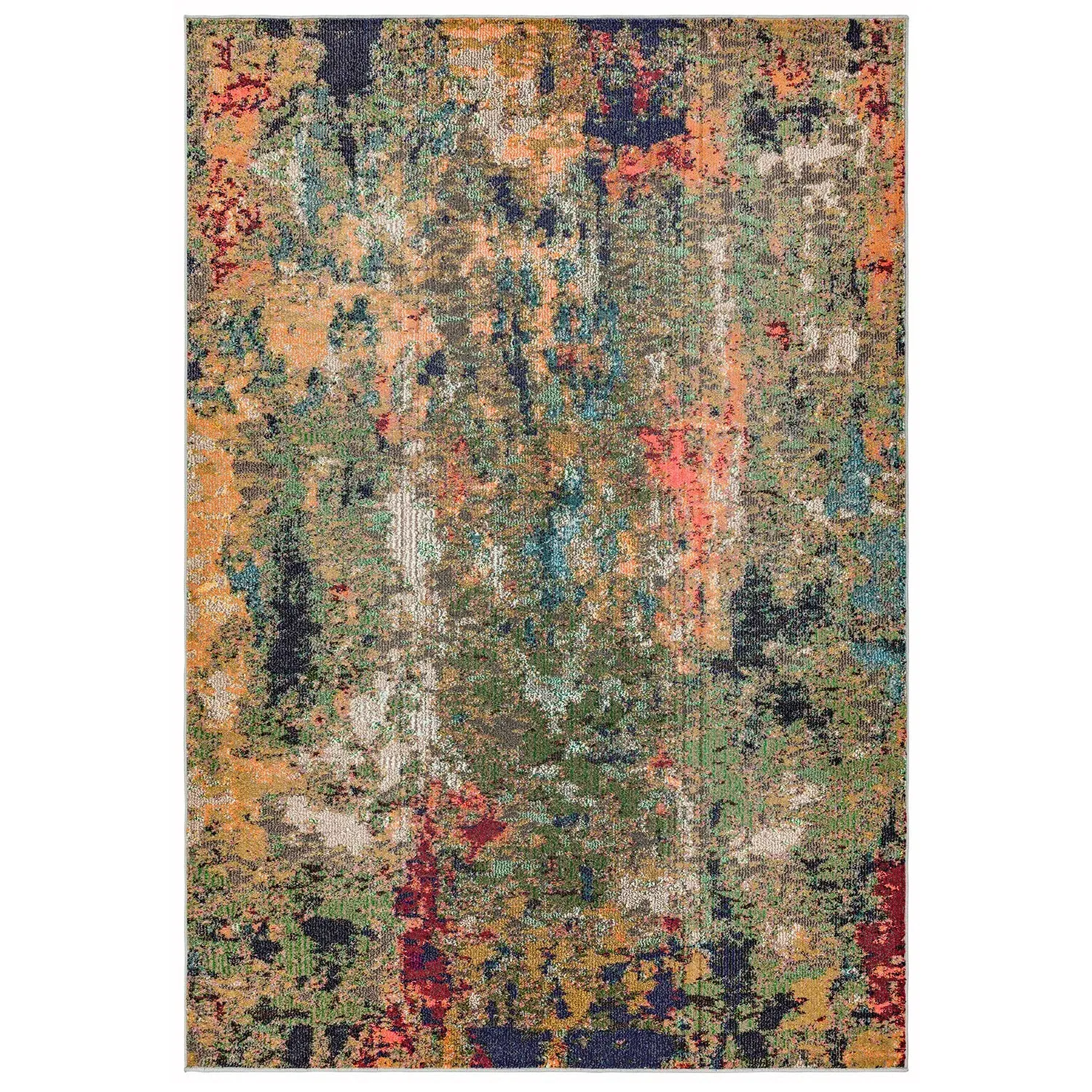 Abstract Rug with Bold Design - Multi, Polypropylene