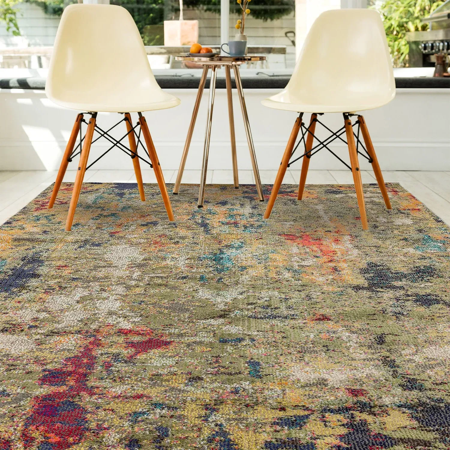 Abstract Rug with Bold Design - Multi, Polypropylene image