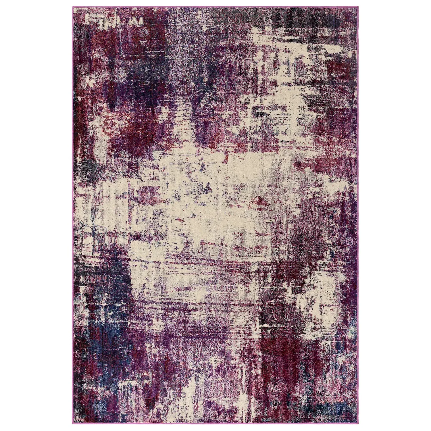 Abstract Rug with Cloud Design - Purple, Polypropylene image