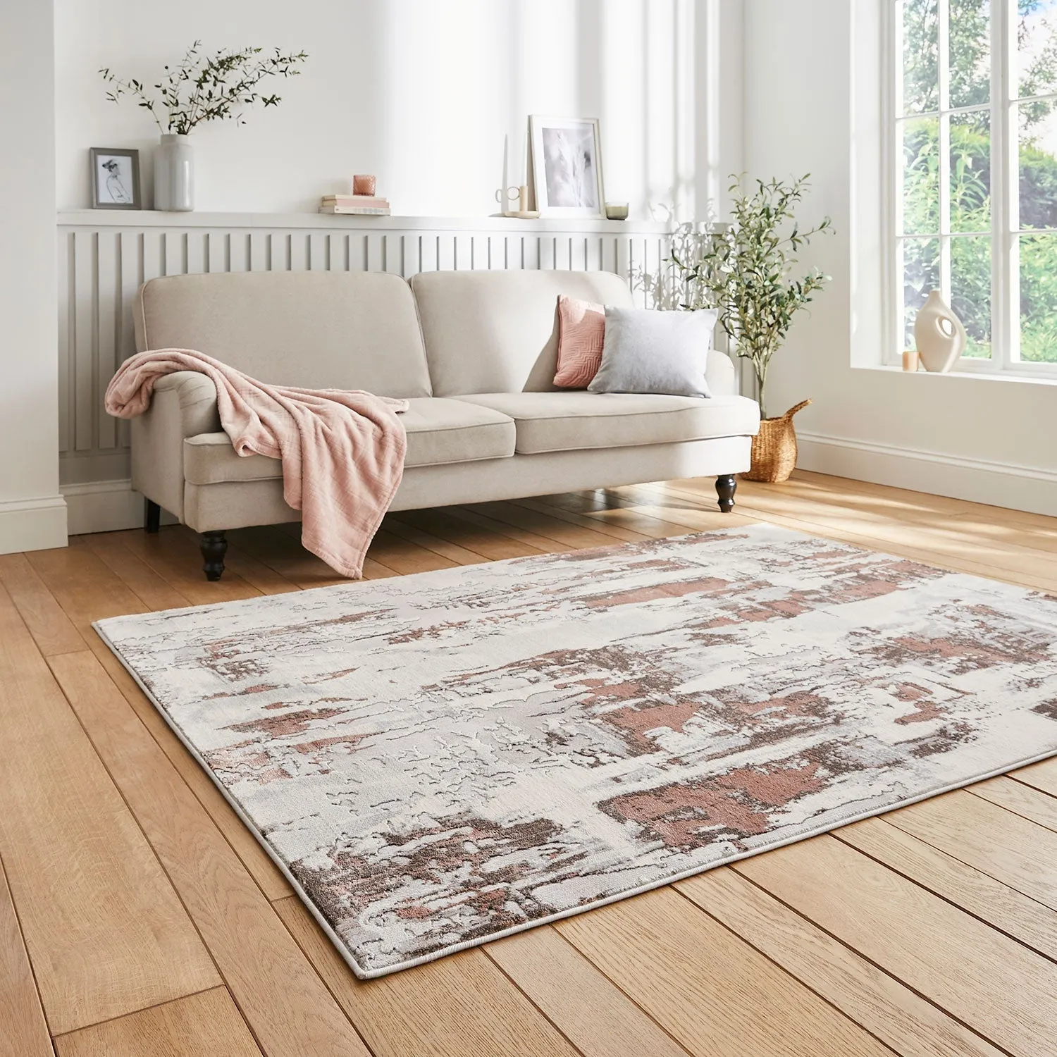 Abstract Rug with Contemporary Pattern - Grey image