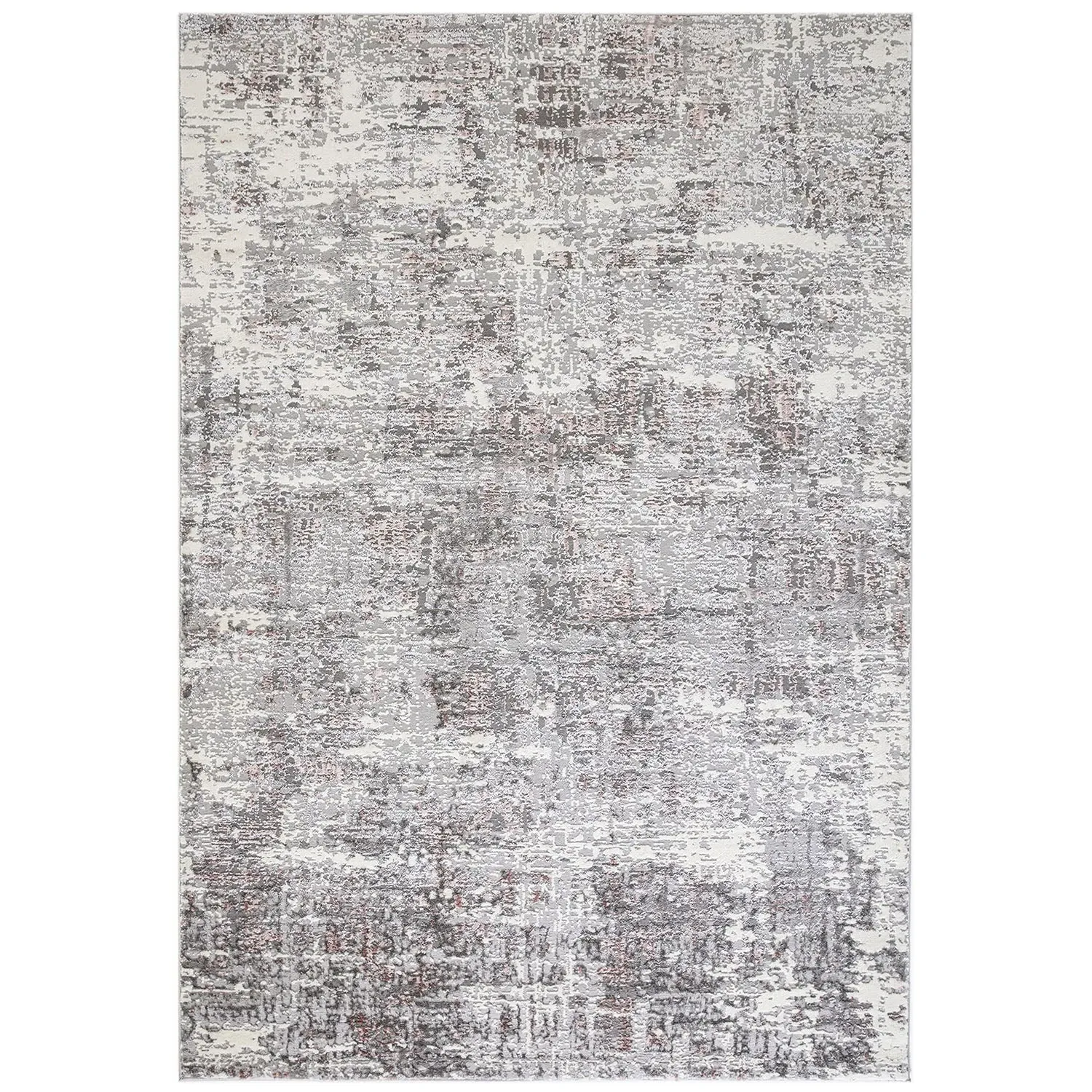 Abstract Rug with Geometric Design - Pink