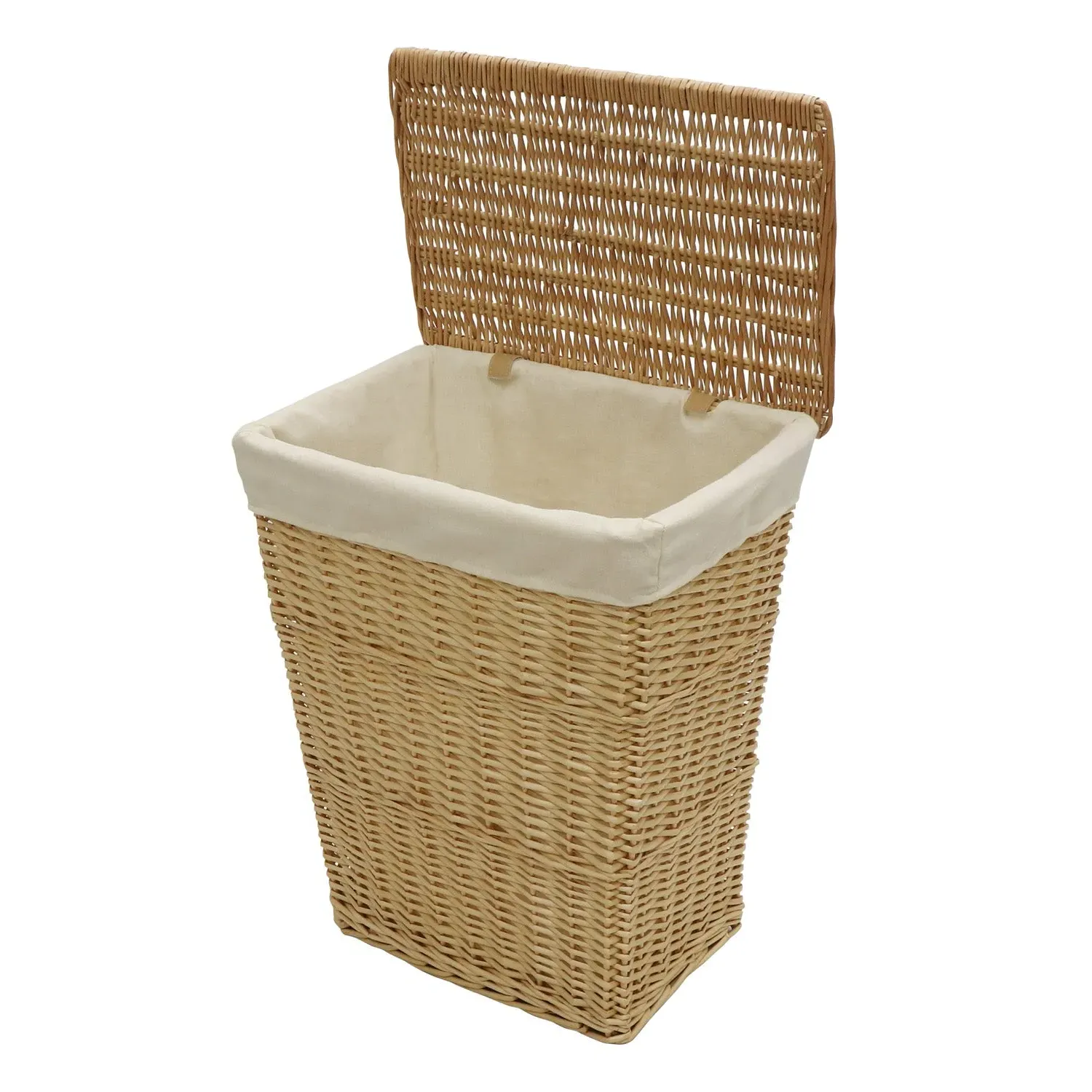 Acacia Honey Rectangular Willow Laundry Basket - Natural alternate view