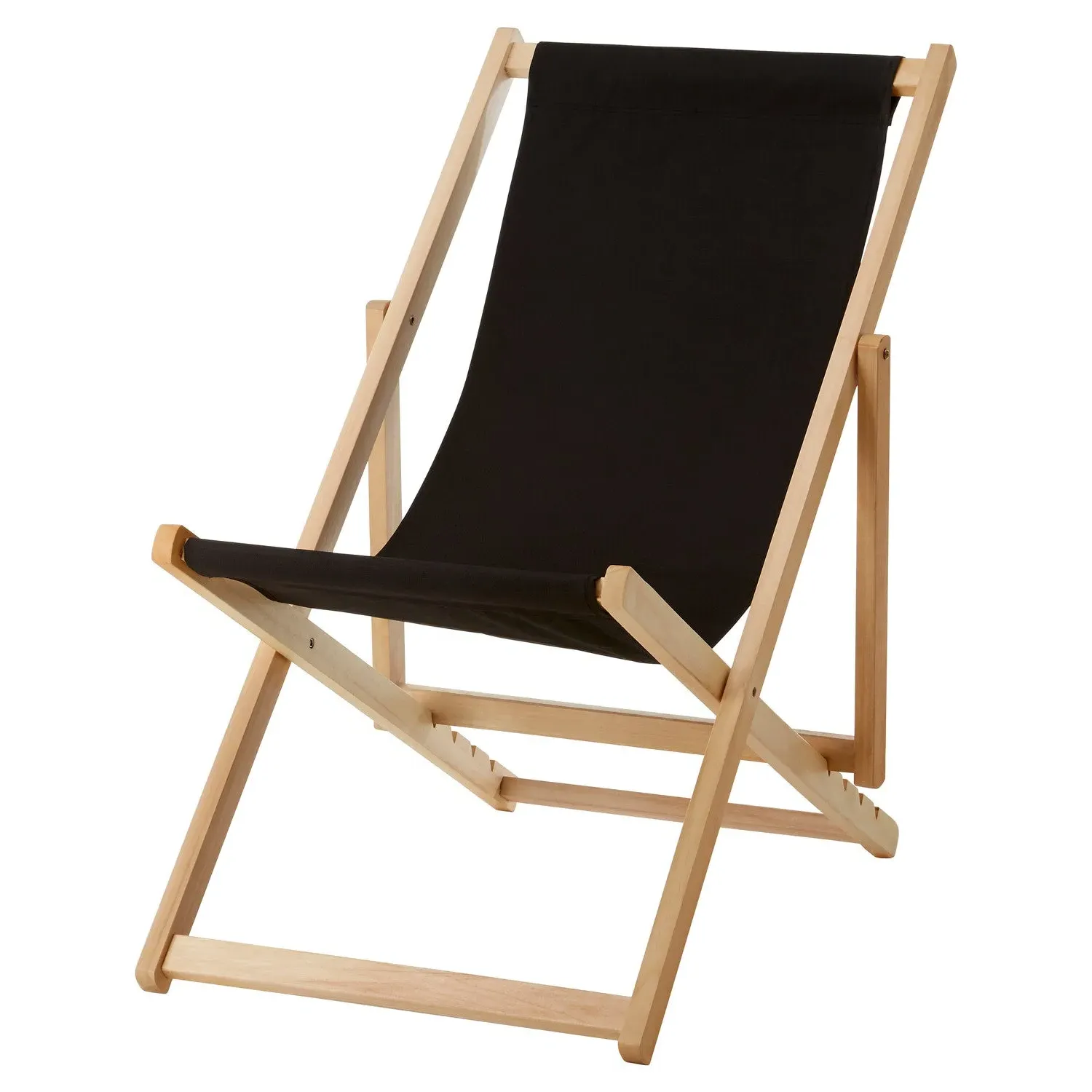 Adjustable Deck Chair - Black, Hardwood