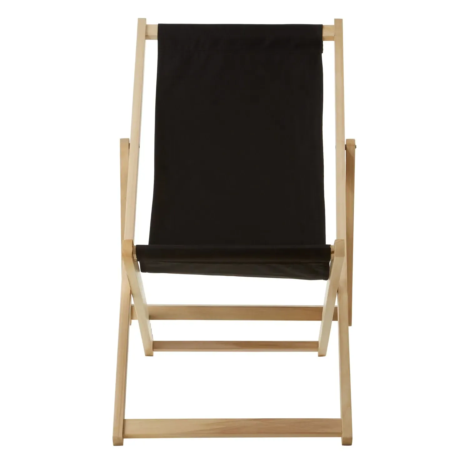 Adjustable Deck Chair - Black, Hardwood image