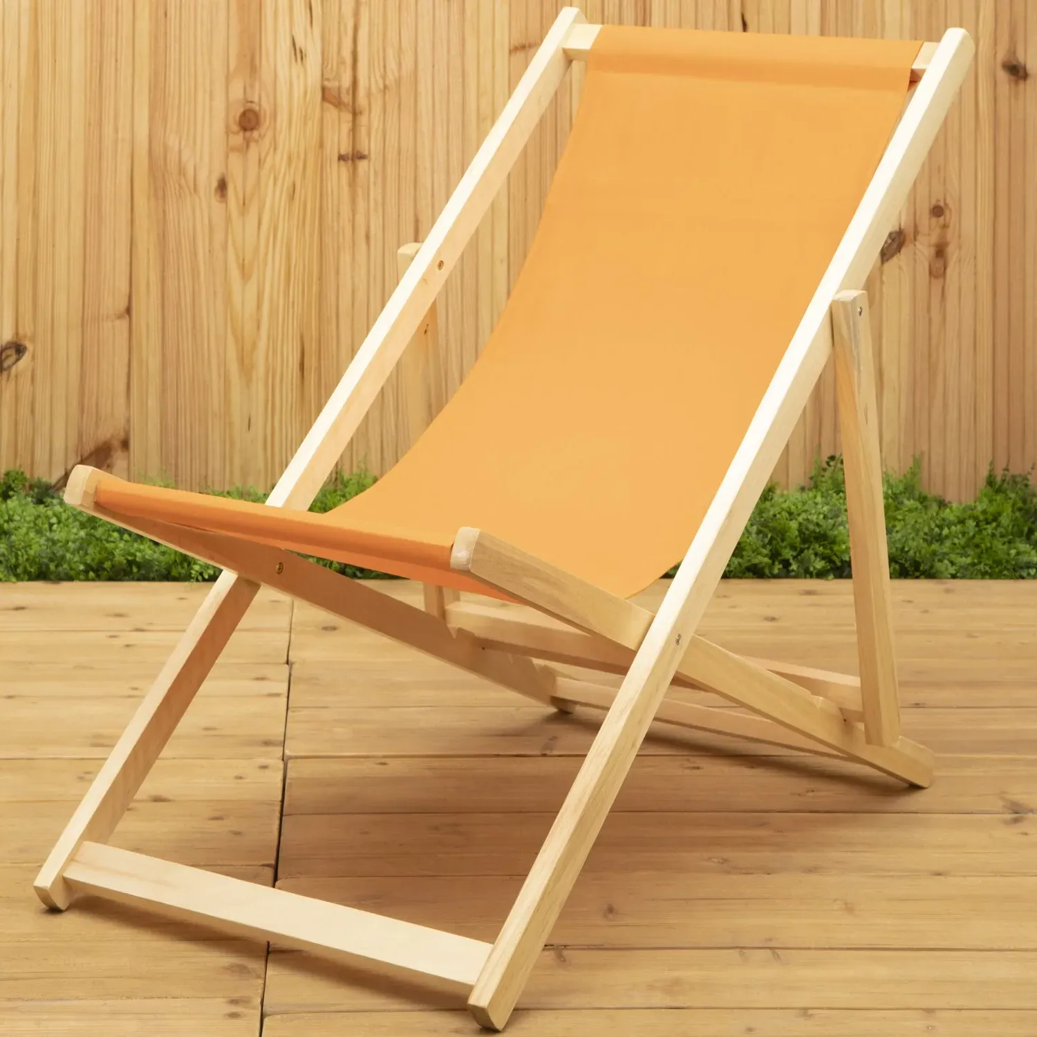 Adjustable Deck Chair - Orange, Canvas