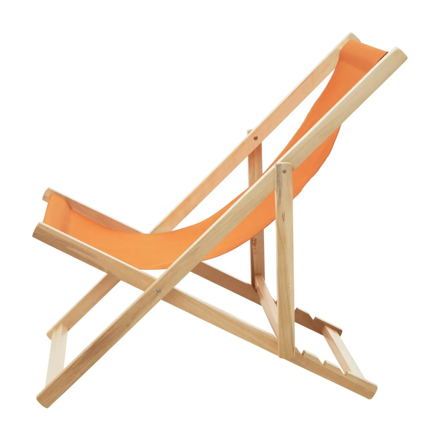 Adjustable Deck Chair - Orange, Canvas
