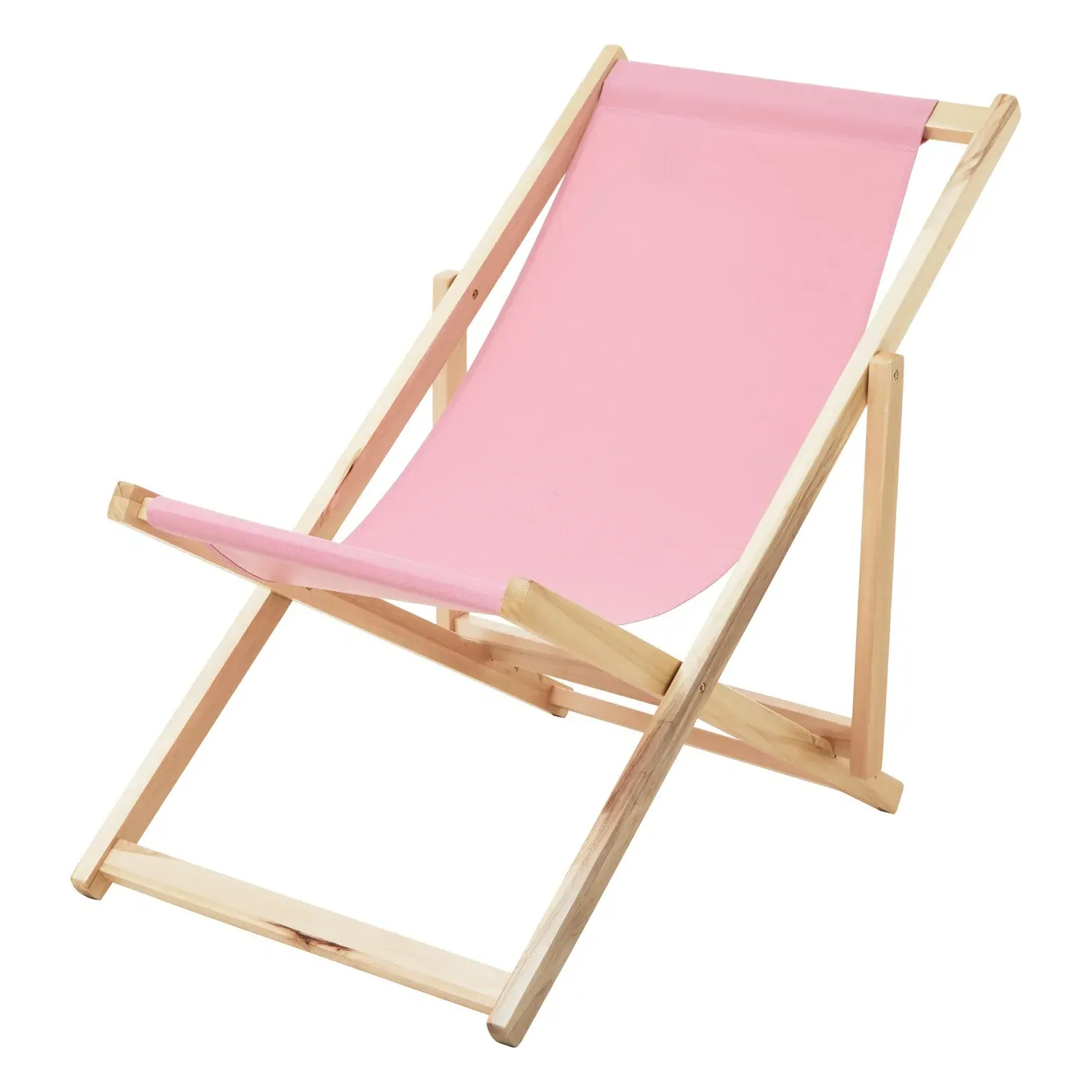 Adjustable Deck Chair - Pink, Canvas