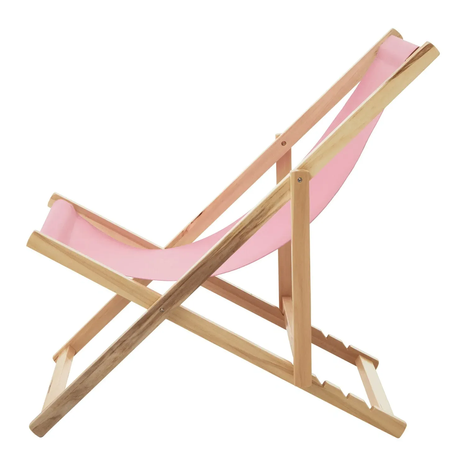 Adjustable Deck Chair - Pink, Canvas
