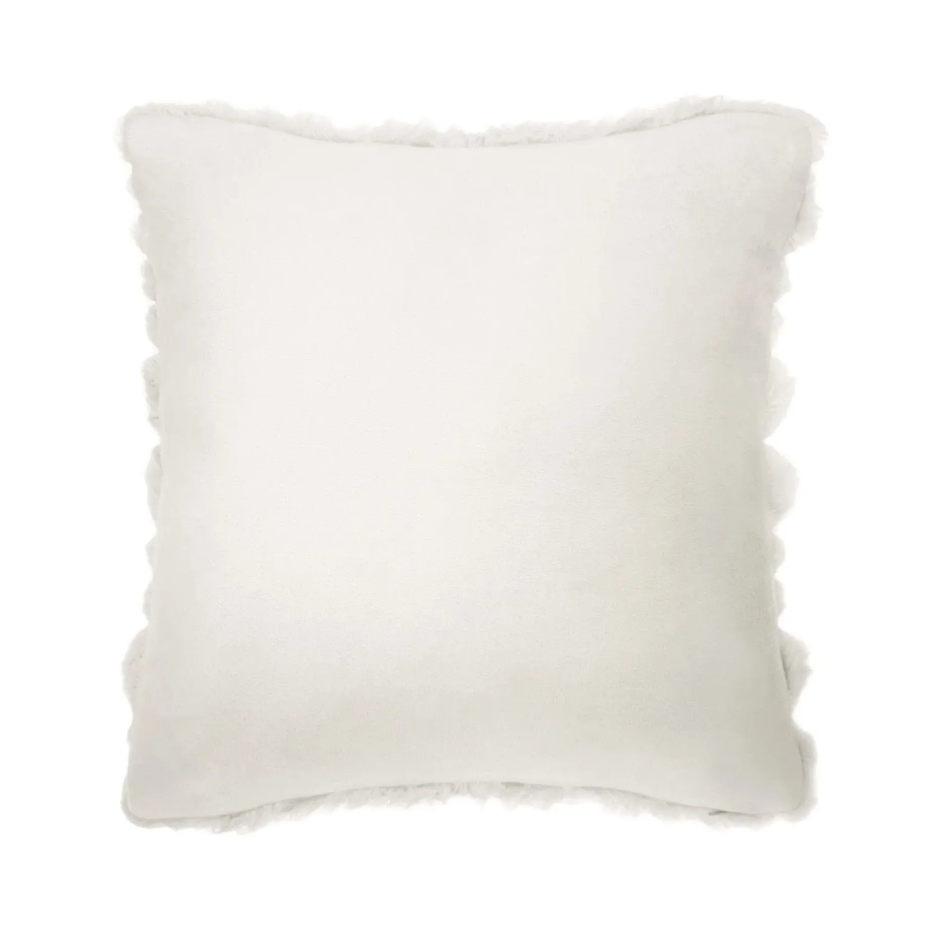 Alaska Square Cushion - Cream, Faux Fur by Julian Charles, alternate view