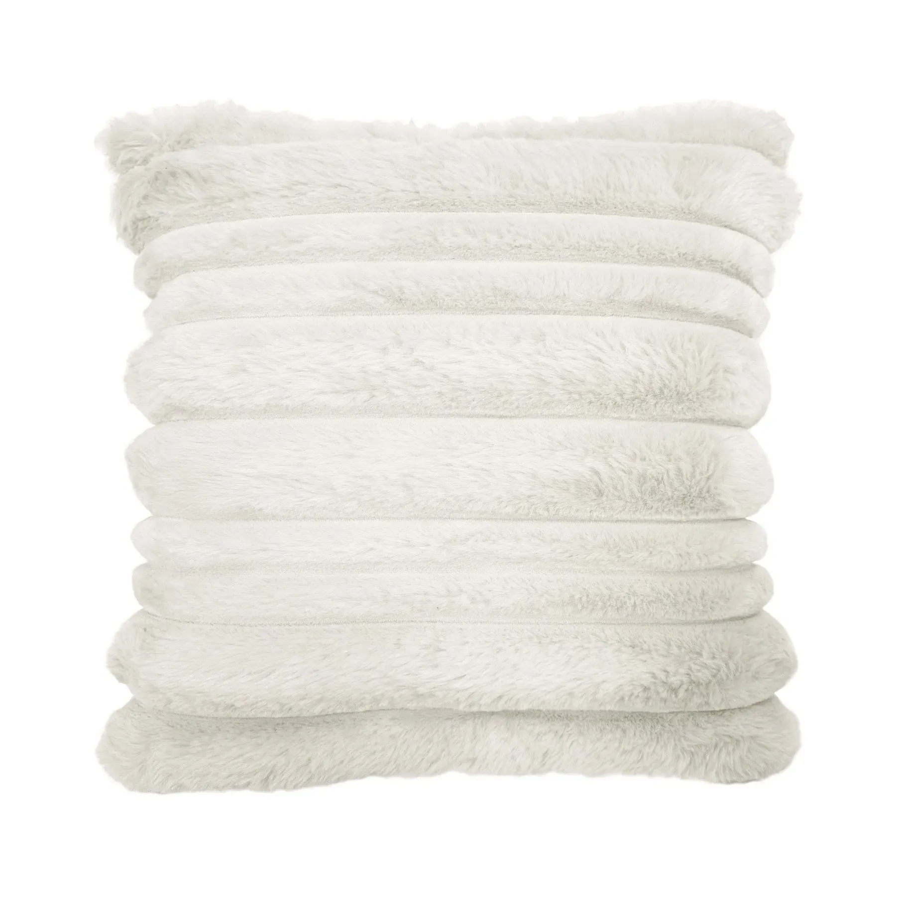 Alaska Square Cushion - Cream, Faux Fur by Julian Charles