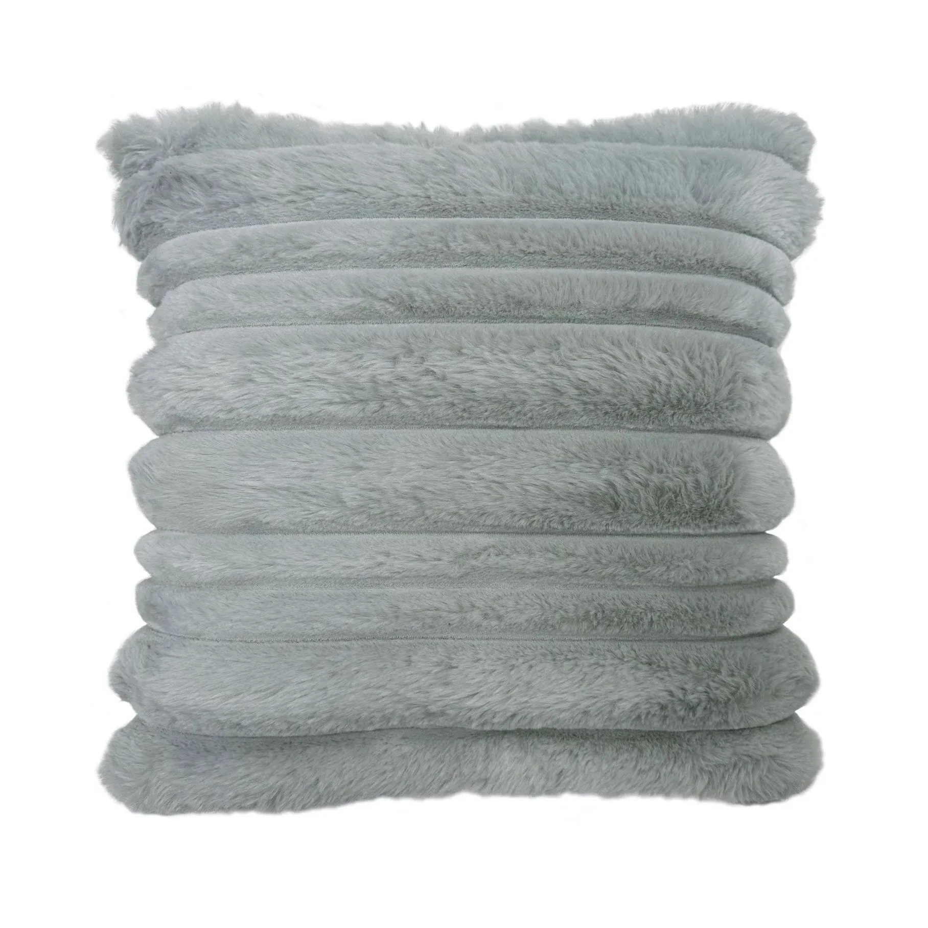 Alaska Square Cushion - Grey, Faux Fur by Julian Charles