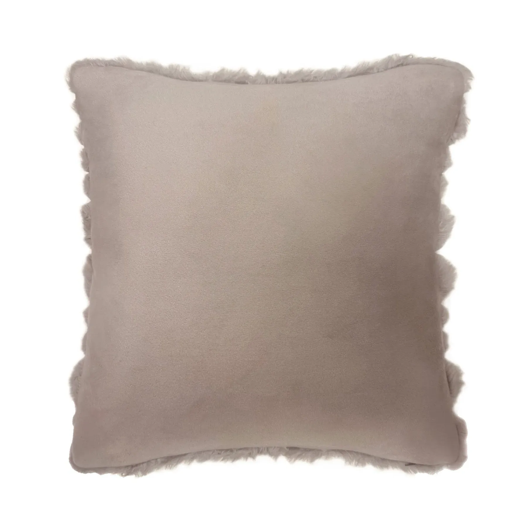 Alaska Square Cushion - Natural, Faux Fur by Julian Charles, alternate view