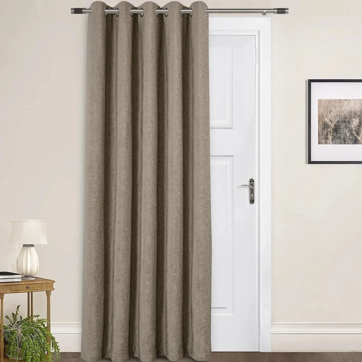 Amberley Thermal Eyelet Door Curtain - Brown, Chenille by Julian Charles