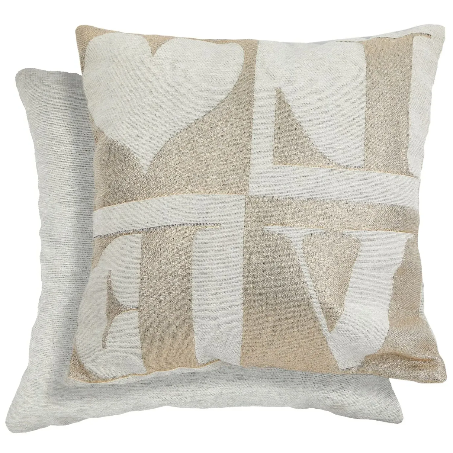 Love Cushion Covers Pair - Cream, Chenille product