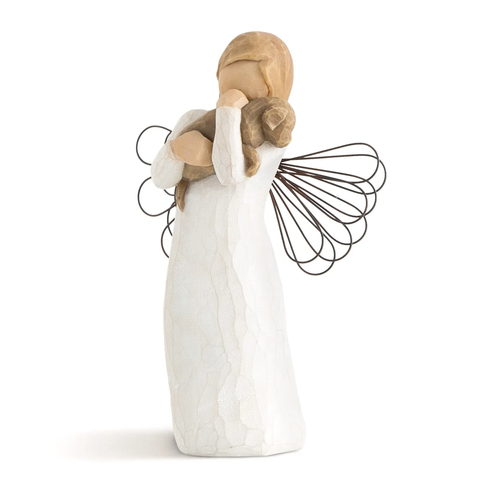 Angel Figurine Friendship - White, Cast Stone