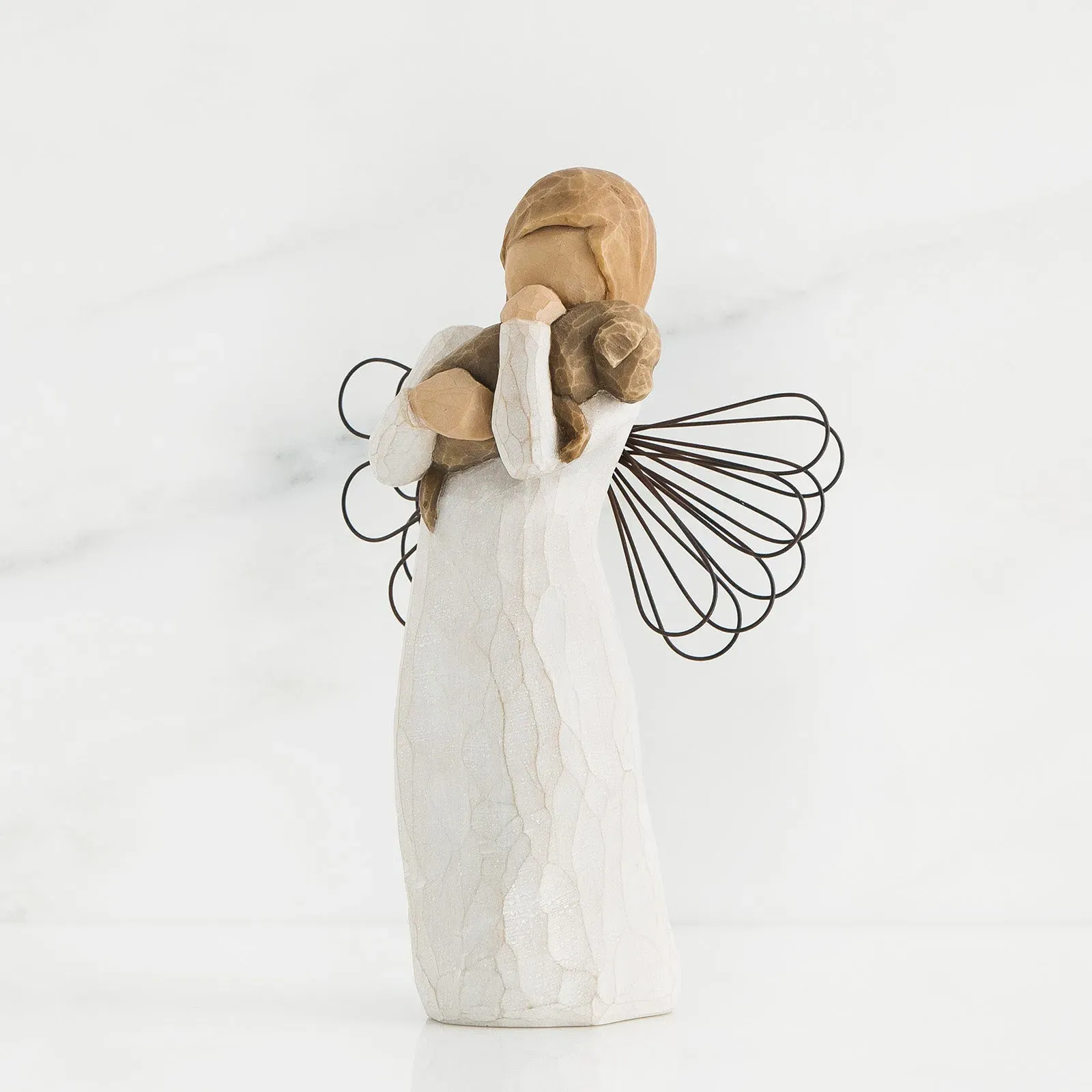 Angel Figurine Friendship - White, Cast Stone image