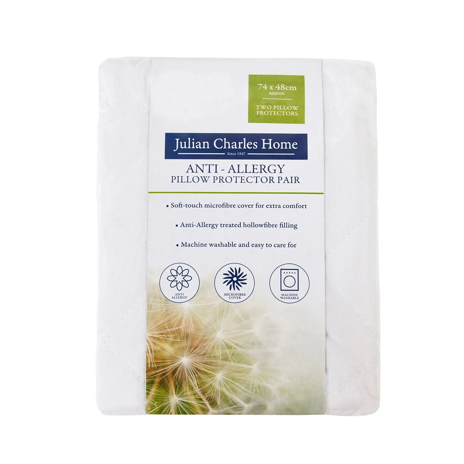 Anti-Allergy Pillow Protector Pair - White