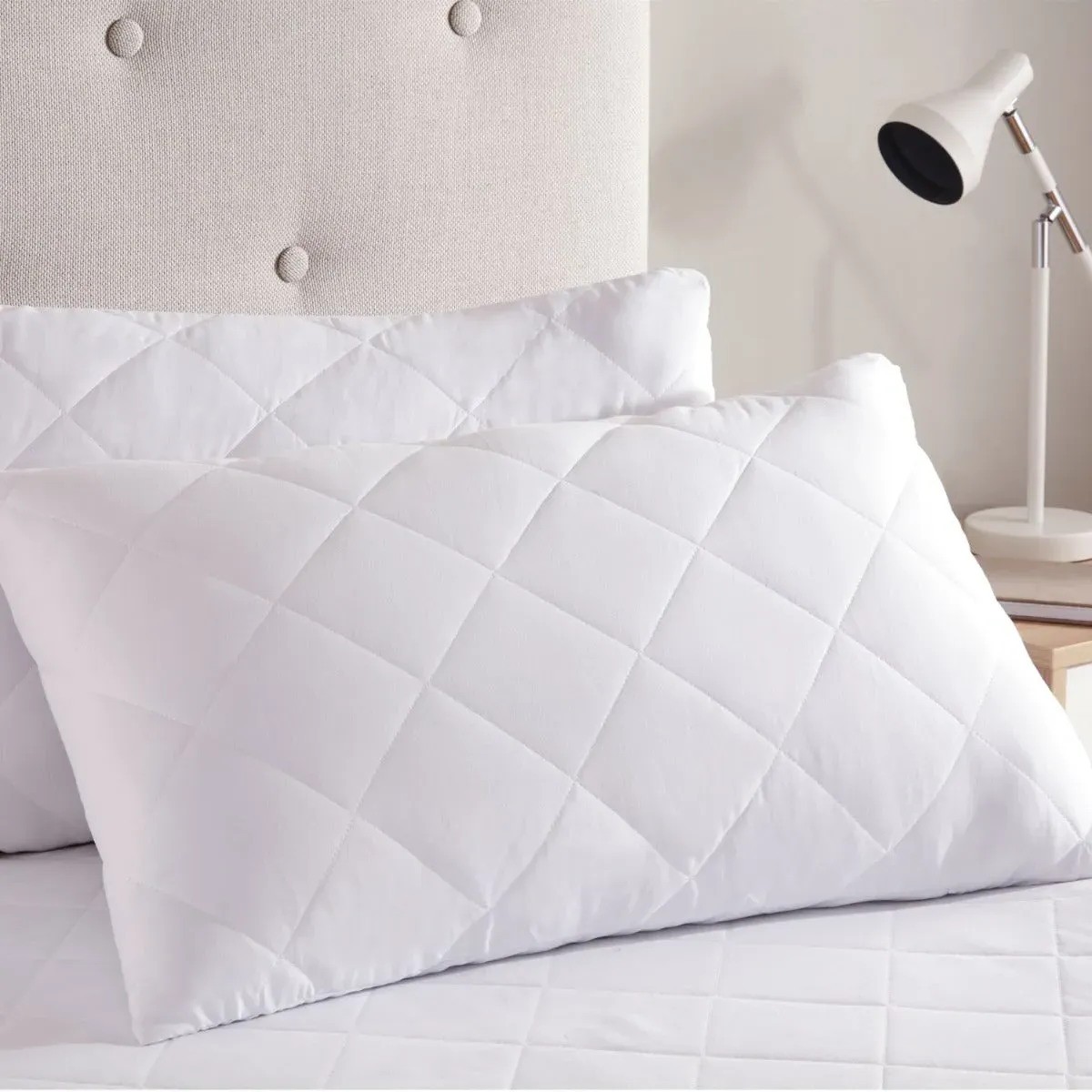 Anti-Allergy Pillow Protector Pair - White image