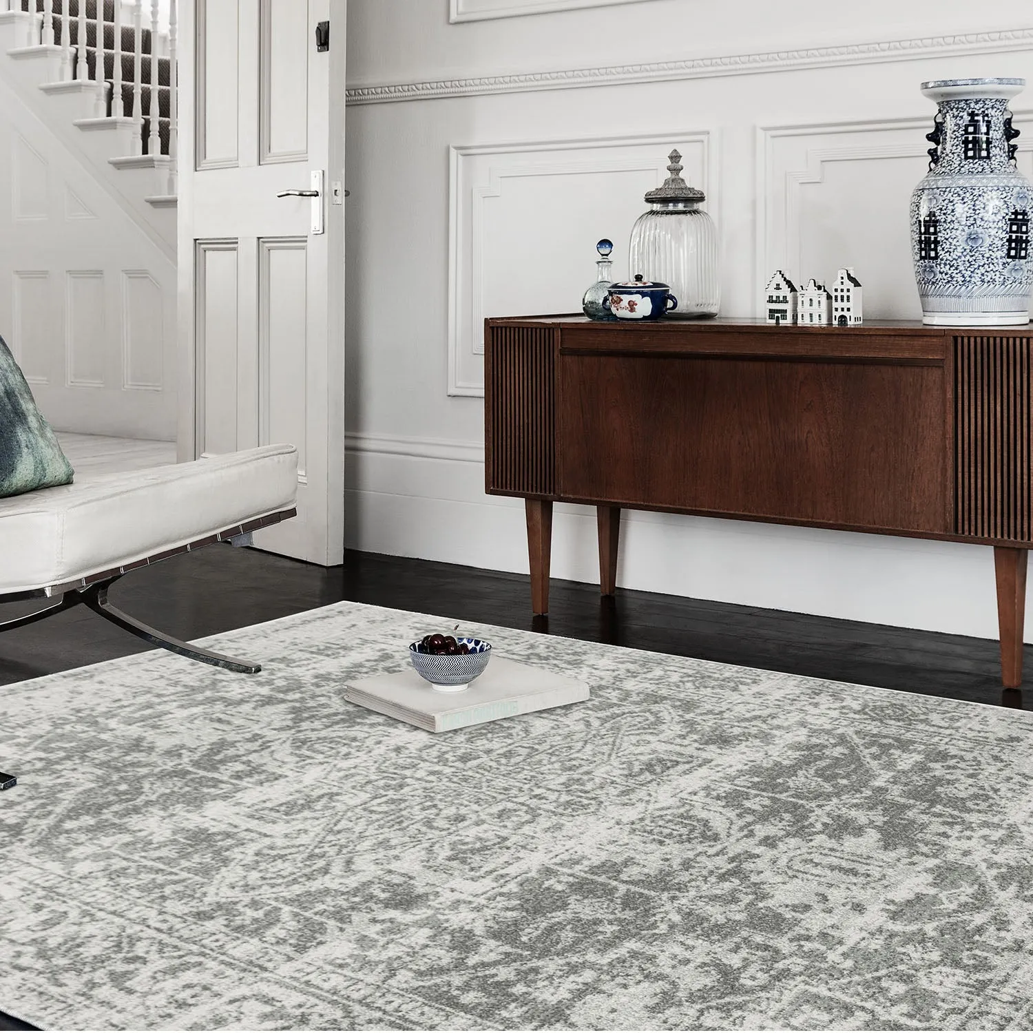 Antique Area Rug with Persian Design - Grey image