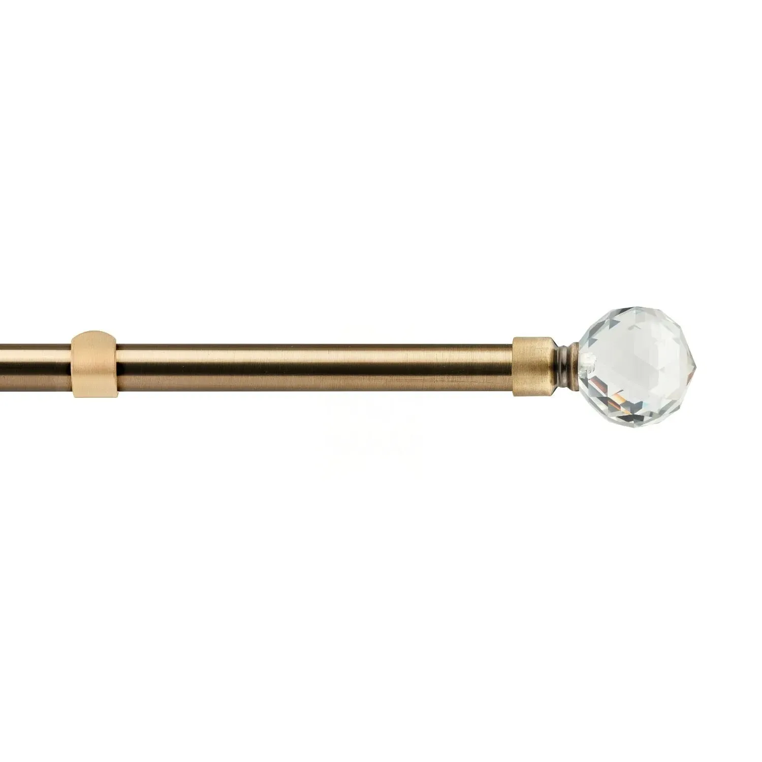 Antique Brass Crystal Extendable Curtain Pole 1.2-2.1m - Gold product