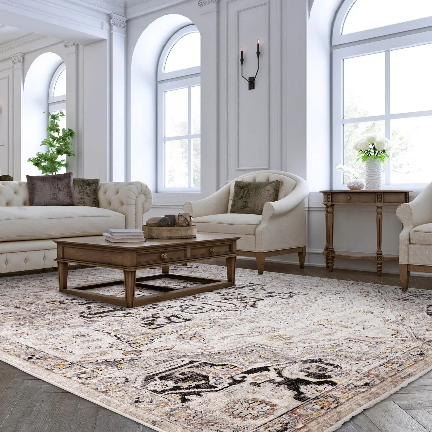 Antique Medallion Rug - Grey image