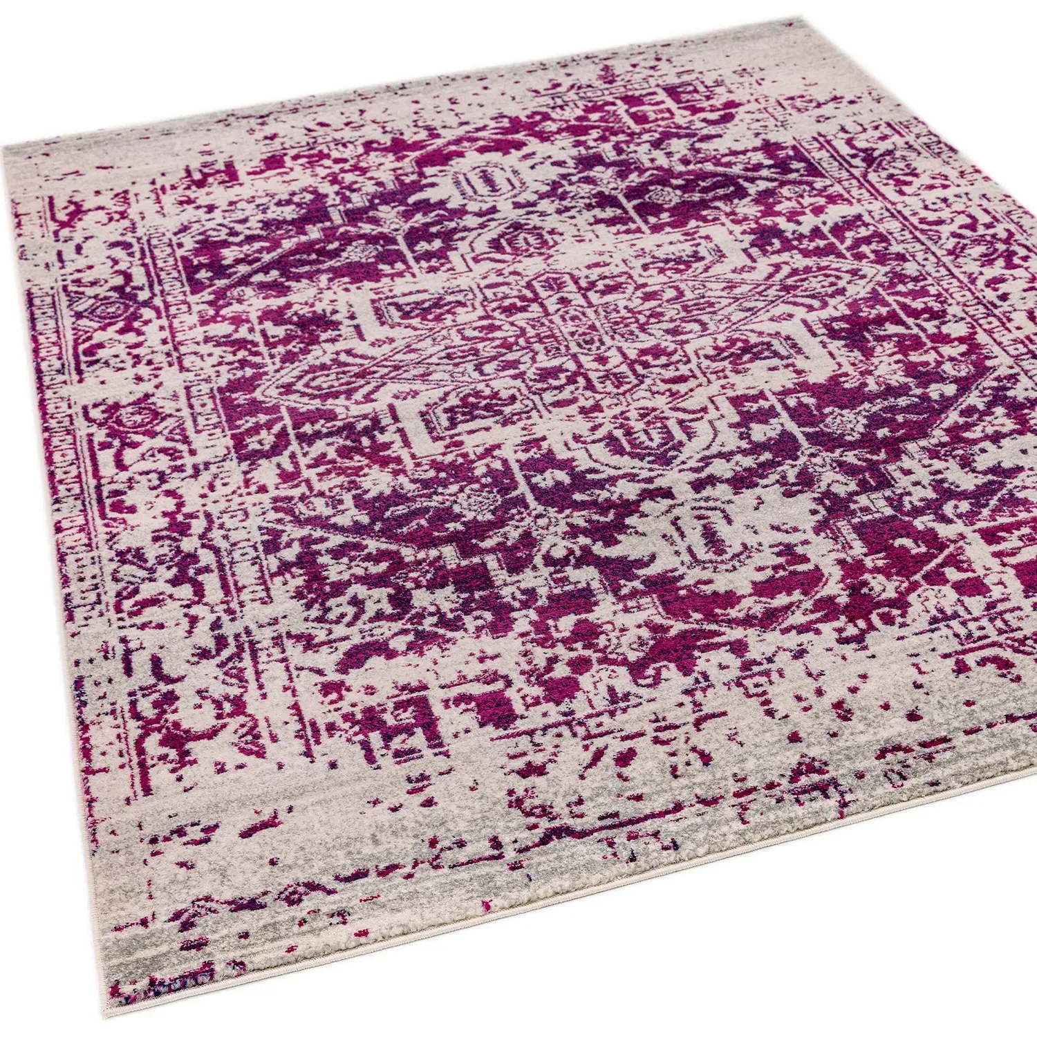 Antique Persian Style Rug - Fuchsia Pink