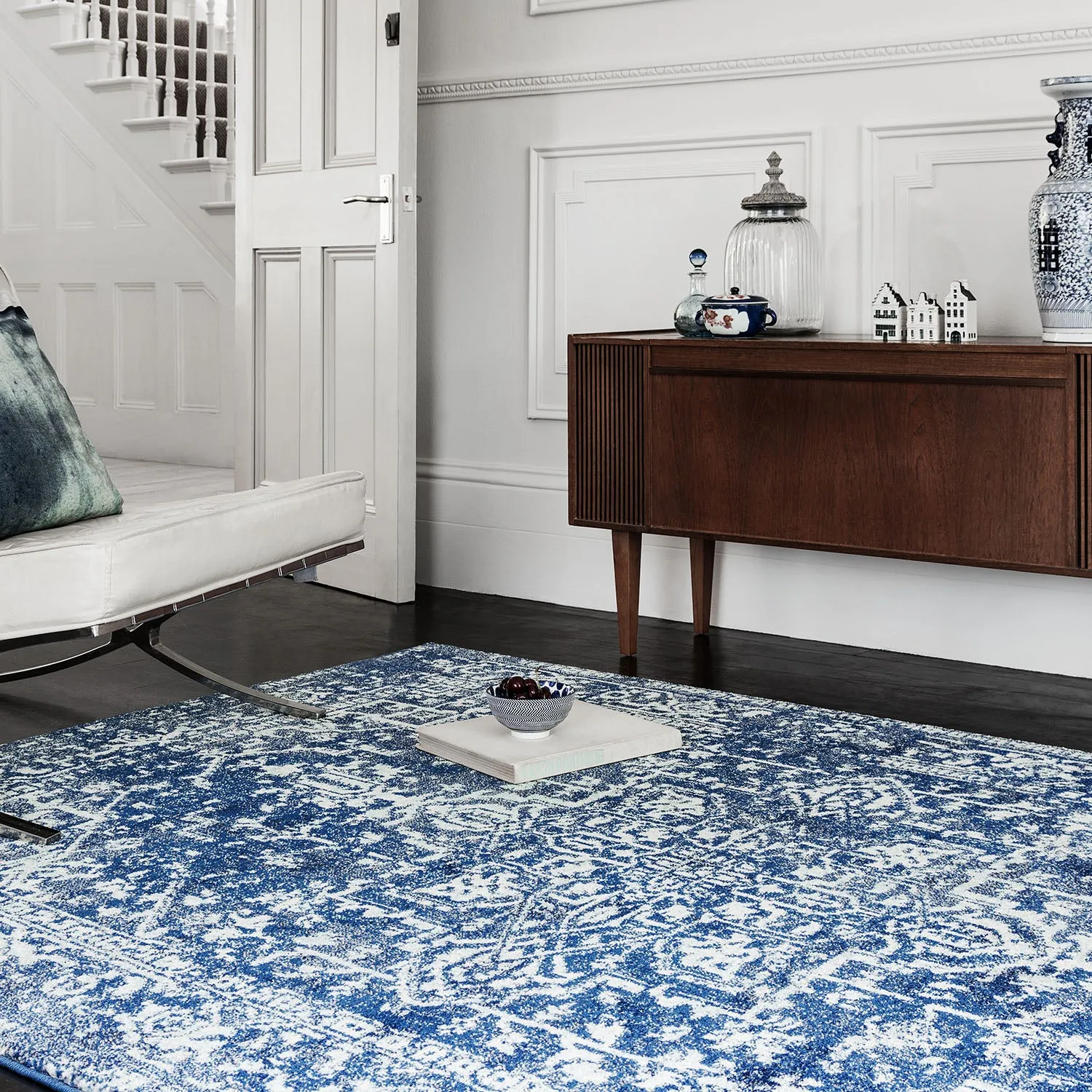 Antique Persian Style Rug - Navy Blue image