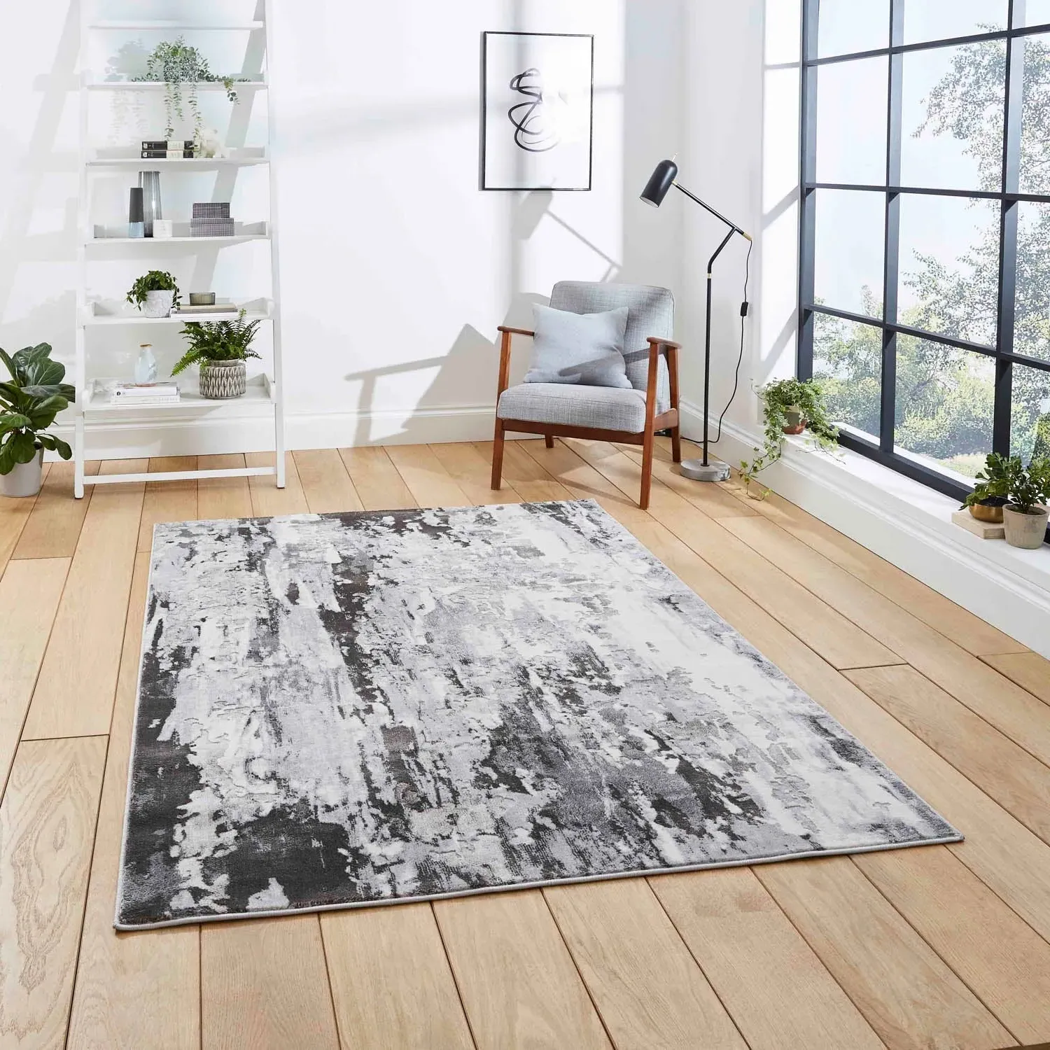 Abstract Rug with Contemporary Pattern - Grey product