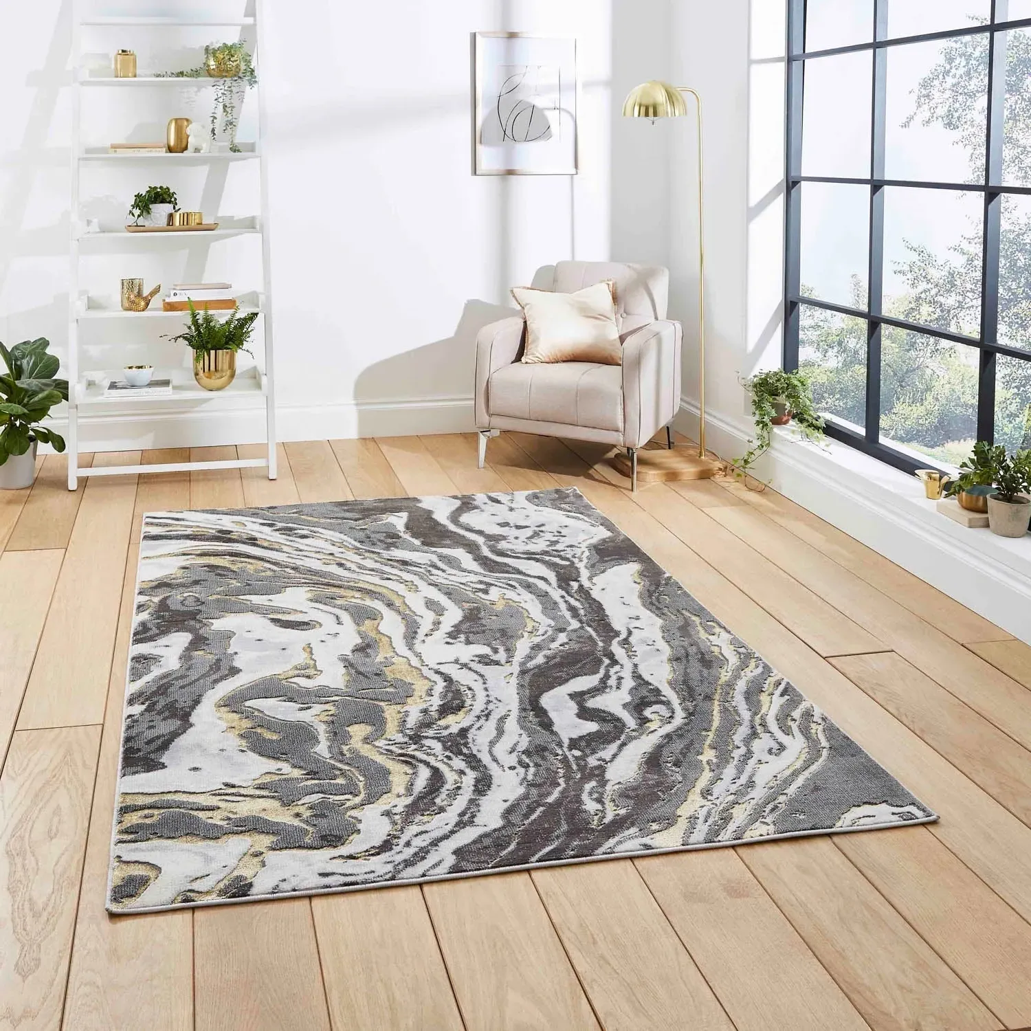 Abstract Rug with Contemporary Pattern - Grey product