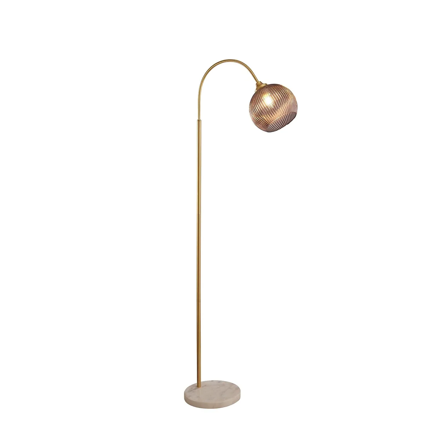Arc Floor Lamp with Marble Base - Gold, Brass