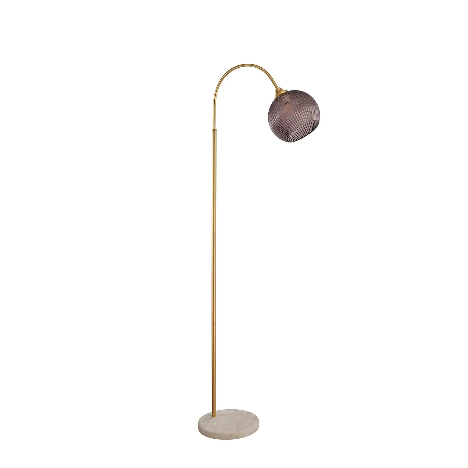 Arc Floor Lamp with Marble Base - Gold, Brass image