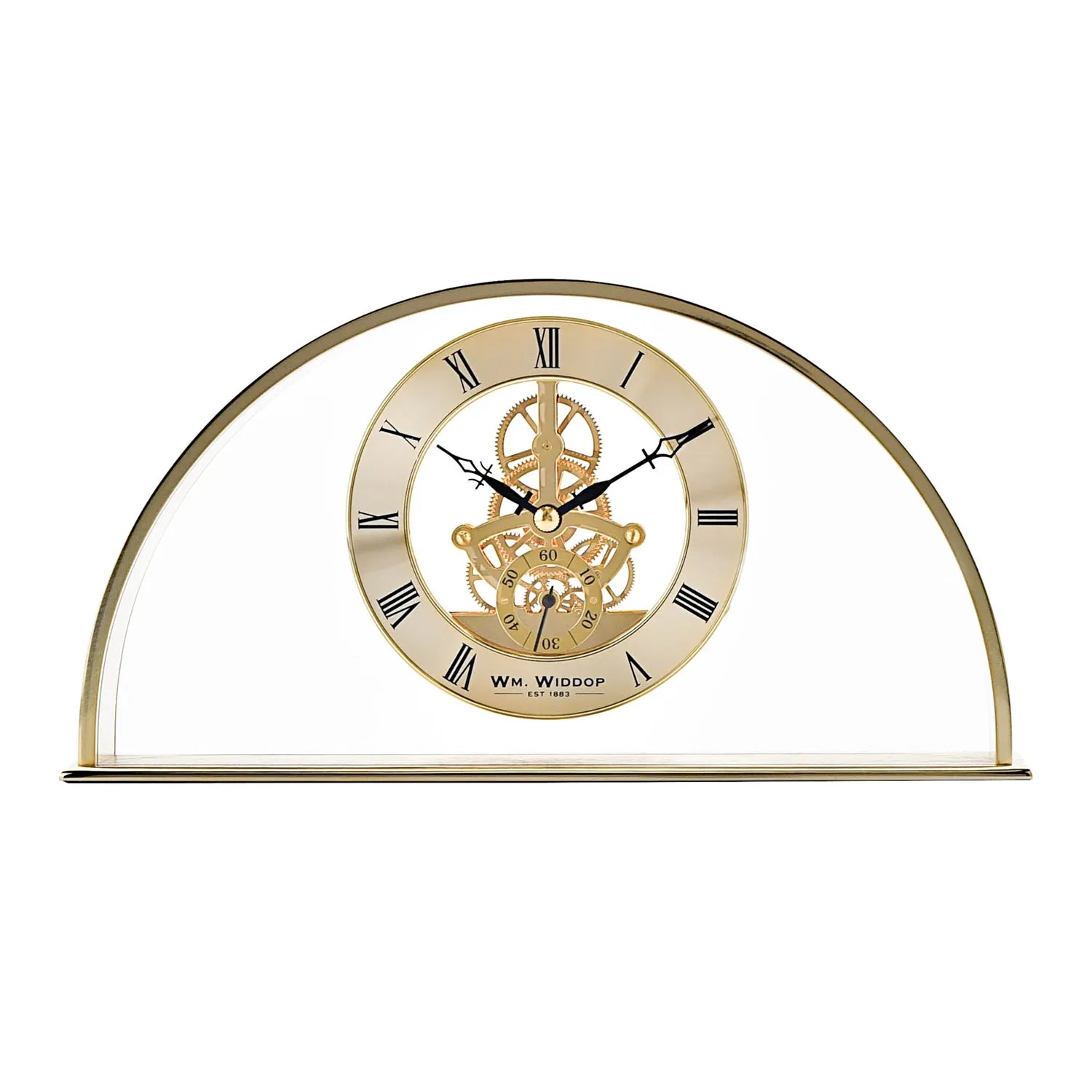 Arch Skeleton Mantel Clock - Gold, Glass