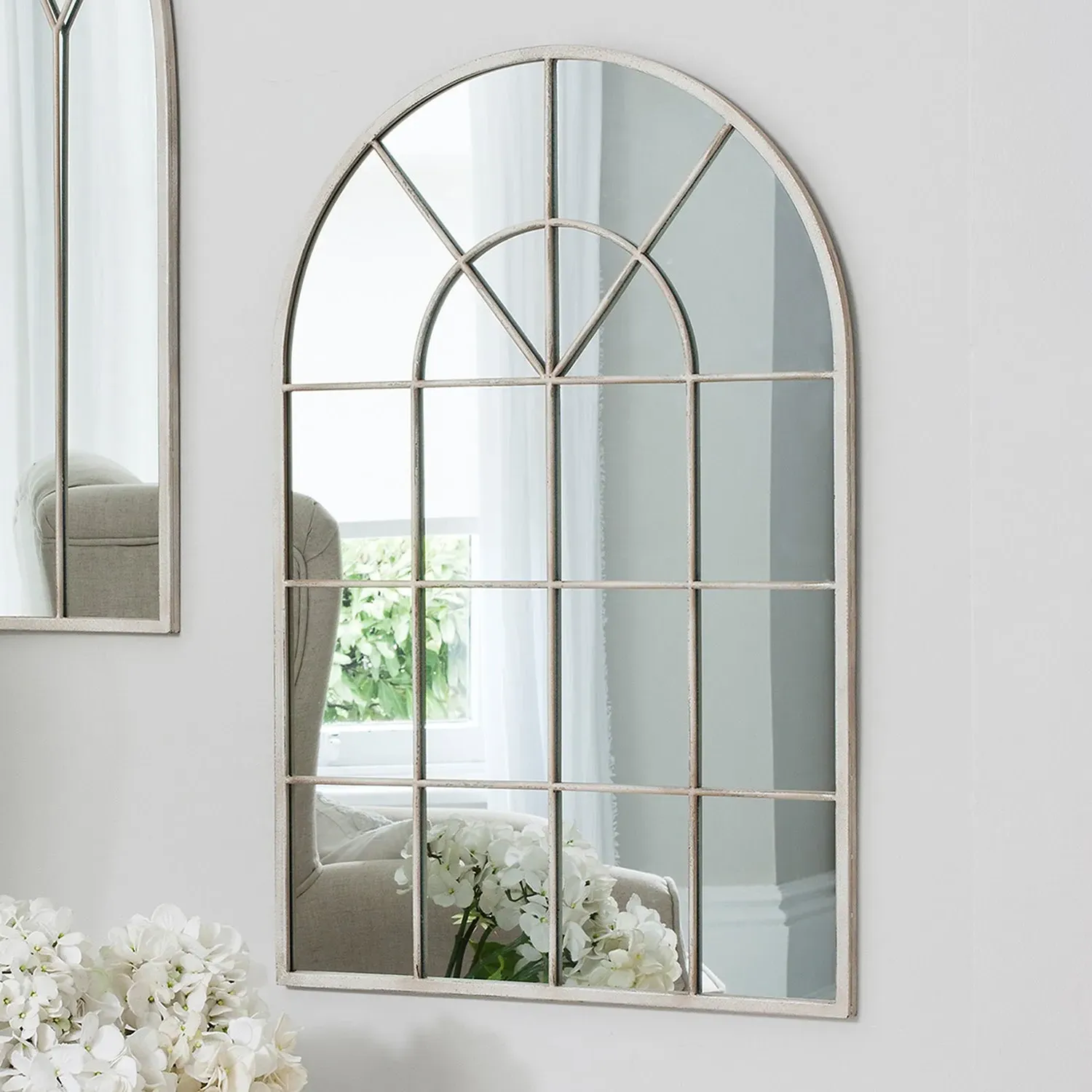 Arched Wall Mirror - Cream, Metal