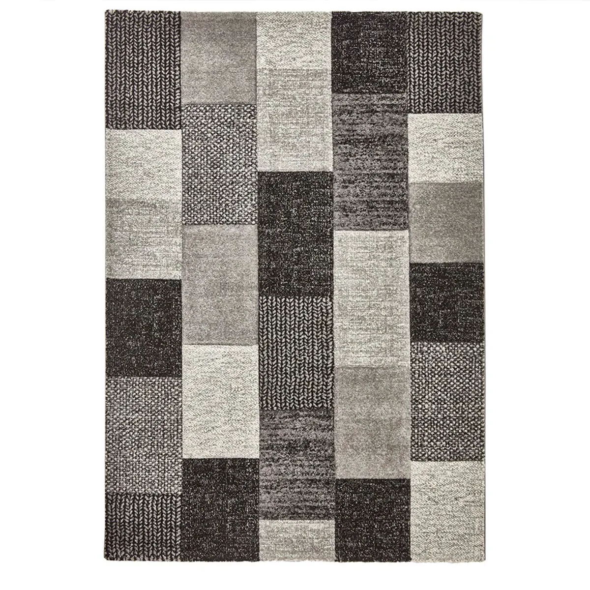 Area Rug Heat Set Frieze - Grey, Polypropylene