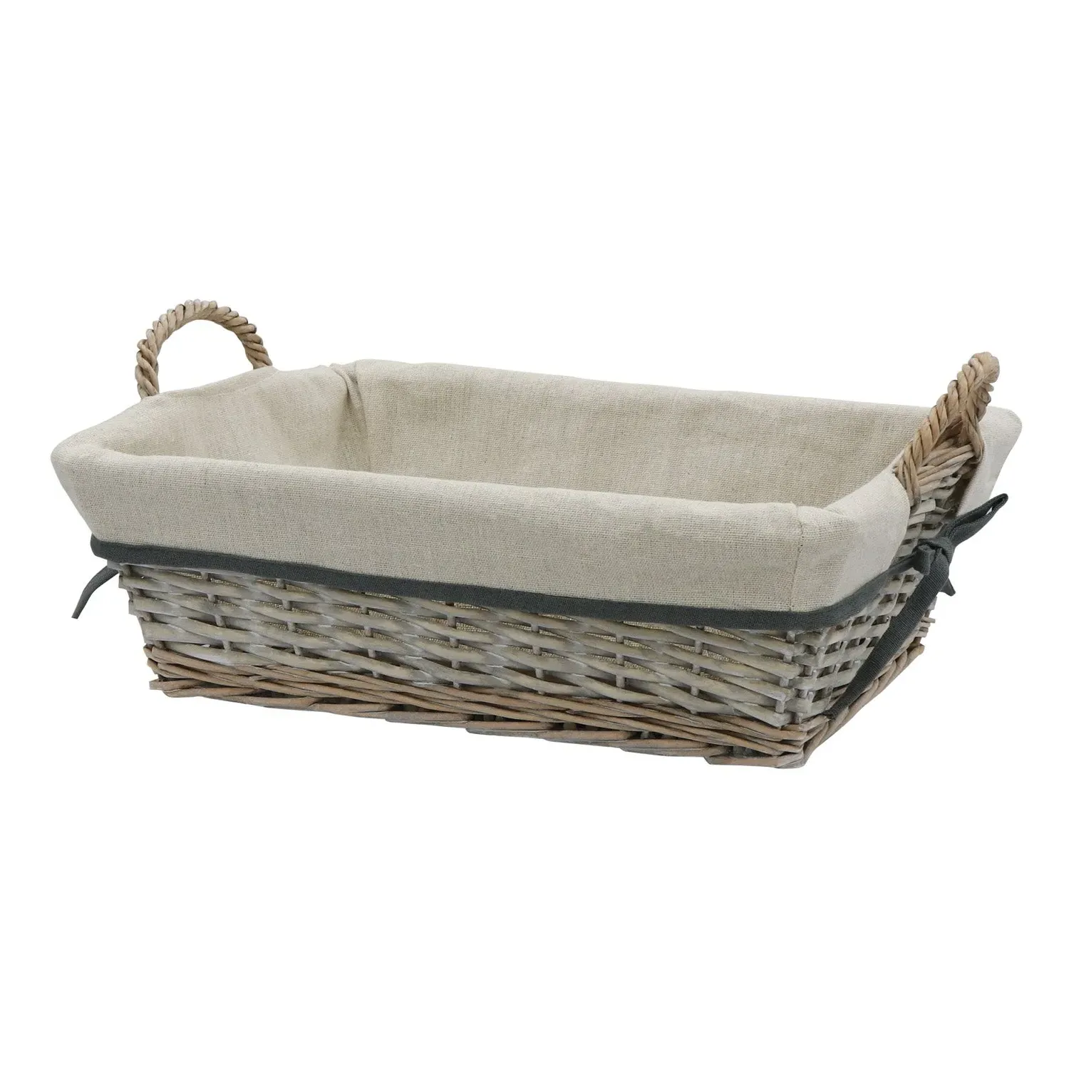 Arianna Rectangular Willow Storage Basket - Grey product
