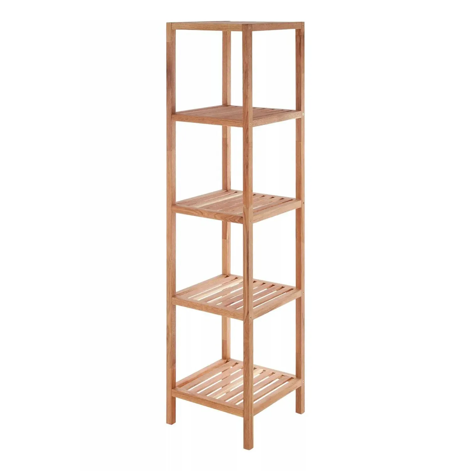 Arla 5 Tier Bathroom Shelf Unit - Natural, Walnut product