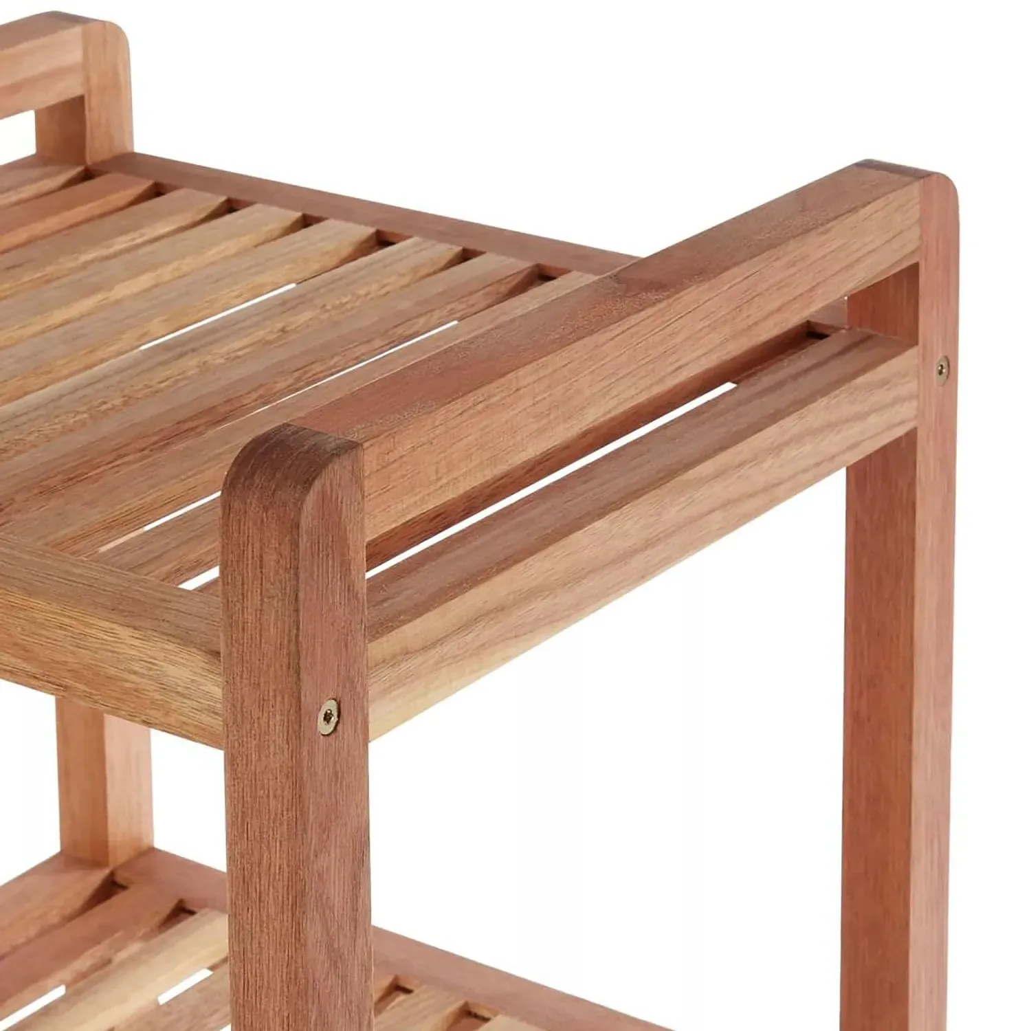 3-Tier Bathroom Trolley with Wheels - Natural Walnut alternate view