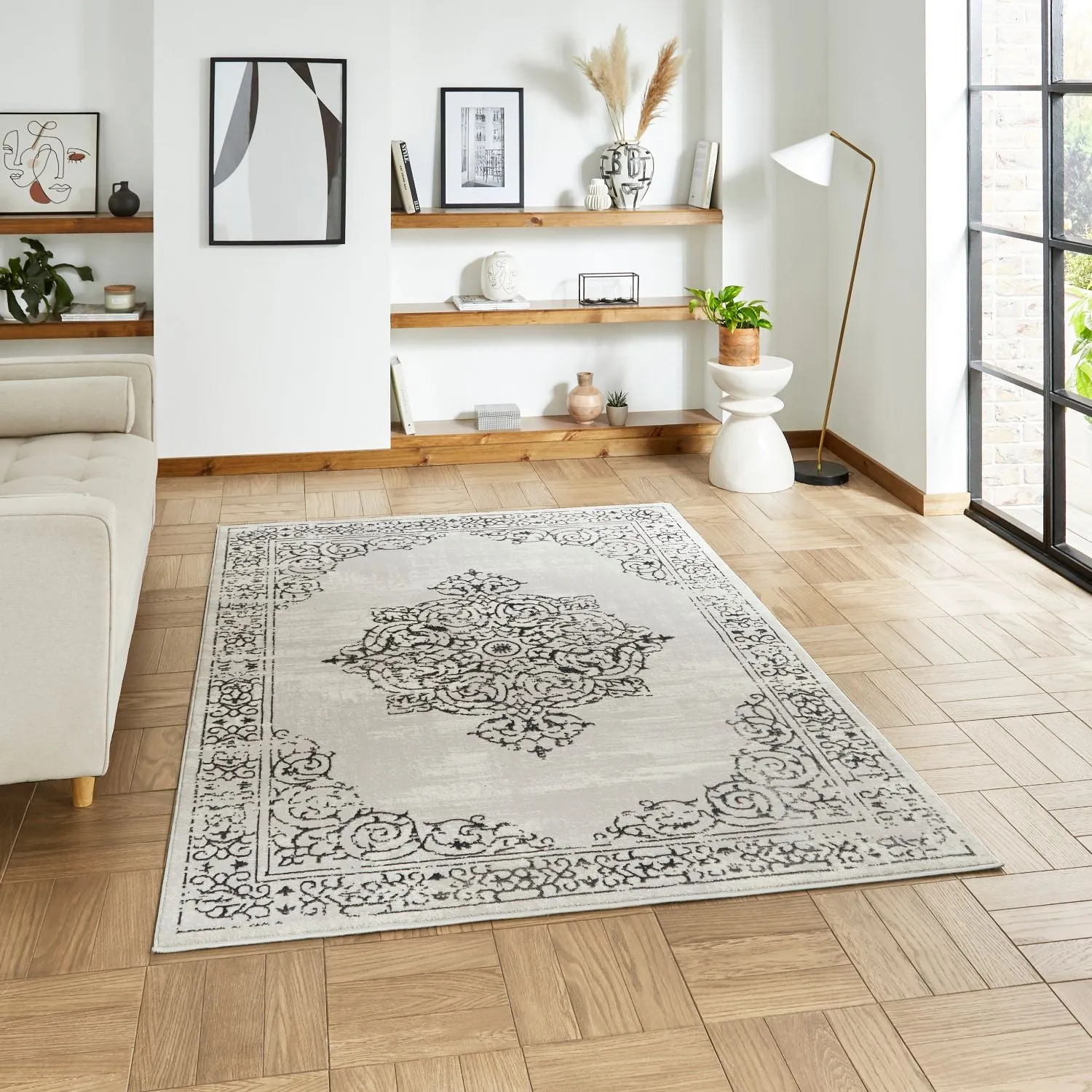 Traditional Vintage Rug with Metallic Effect - Grey product
