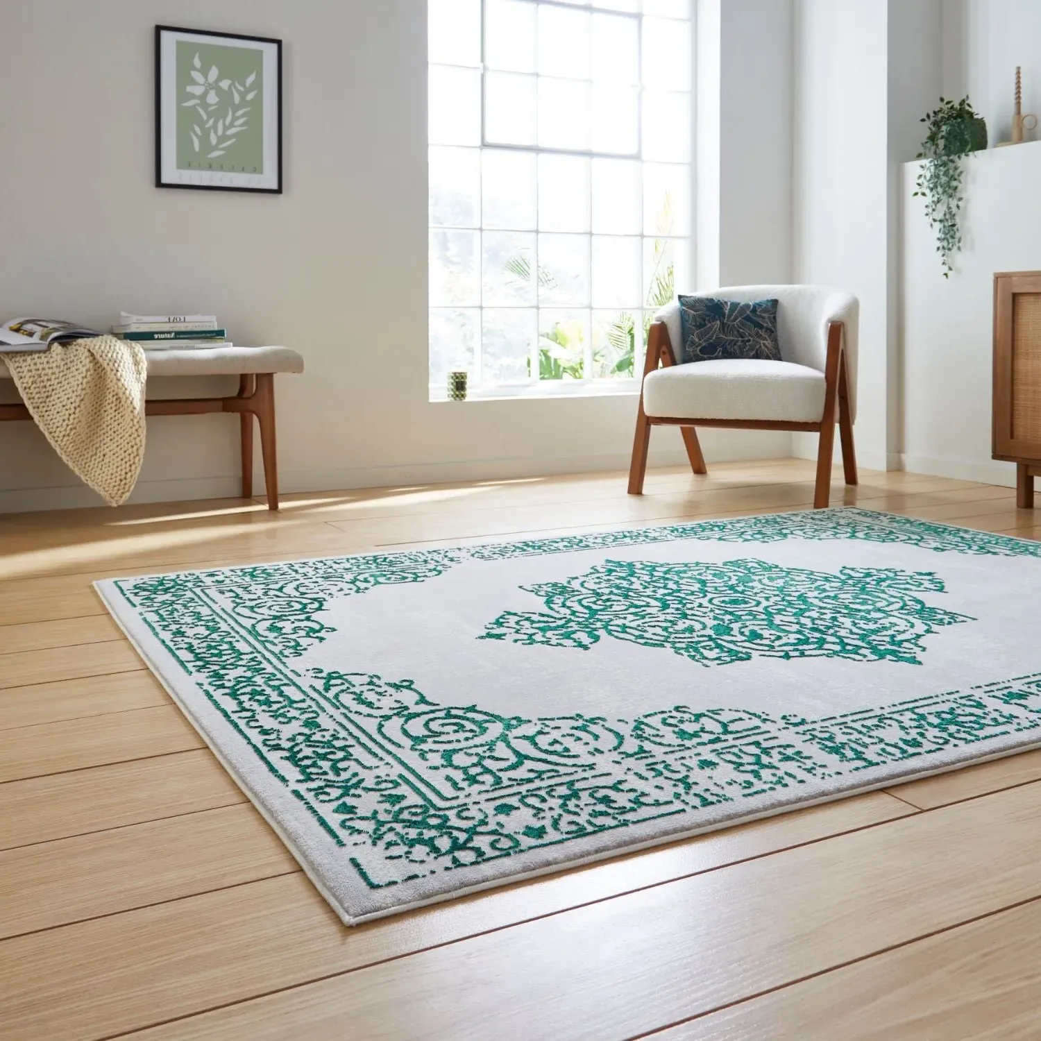 Artemis B9076A Vintage Rug - Green, Silver alternate view
