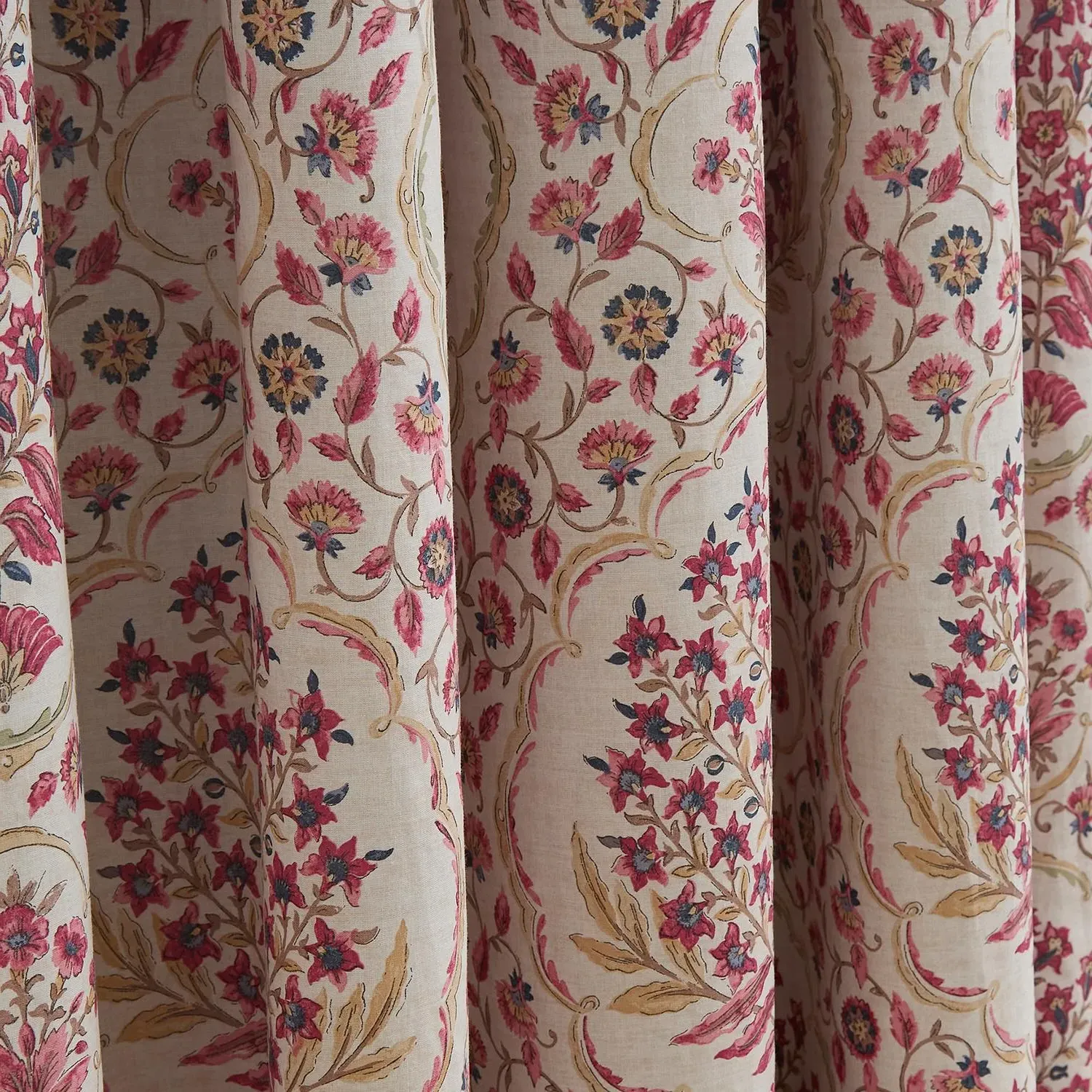 Ashmead Berry Pencil Pleat Curtains - Red by Julian Charles, alternate view