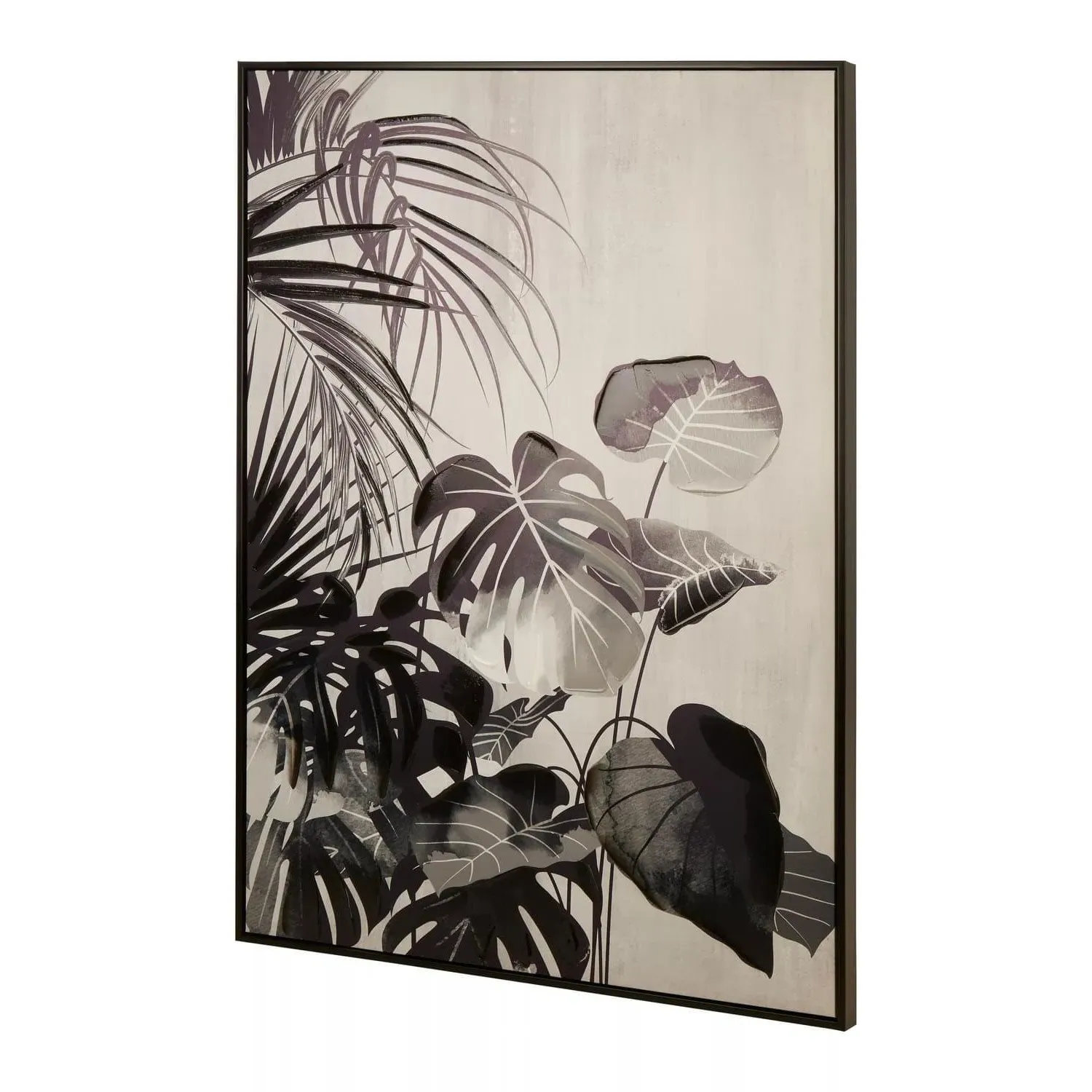 Astratto Botanical Canvas Wall Art - Black, White product