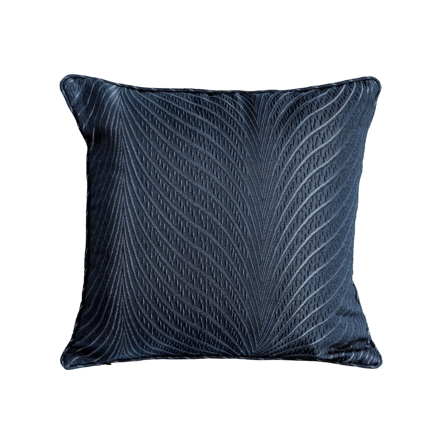 Aura Cushion Covers Pair - Navy Blue, Sateen Jacquard product