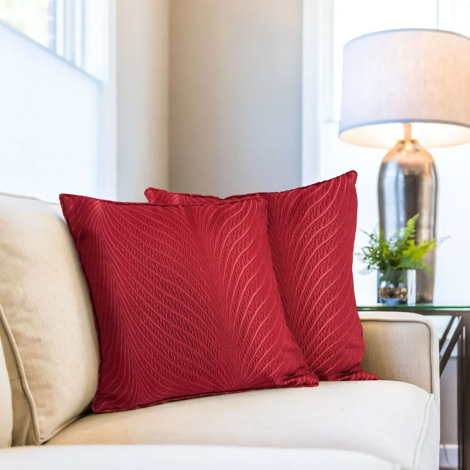 Aura Cushion Covers Pair - Red product