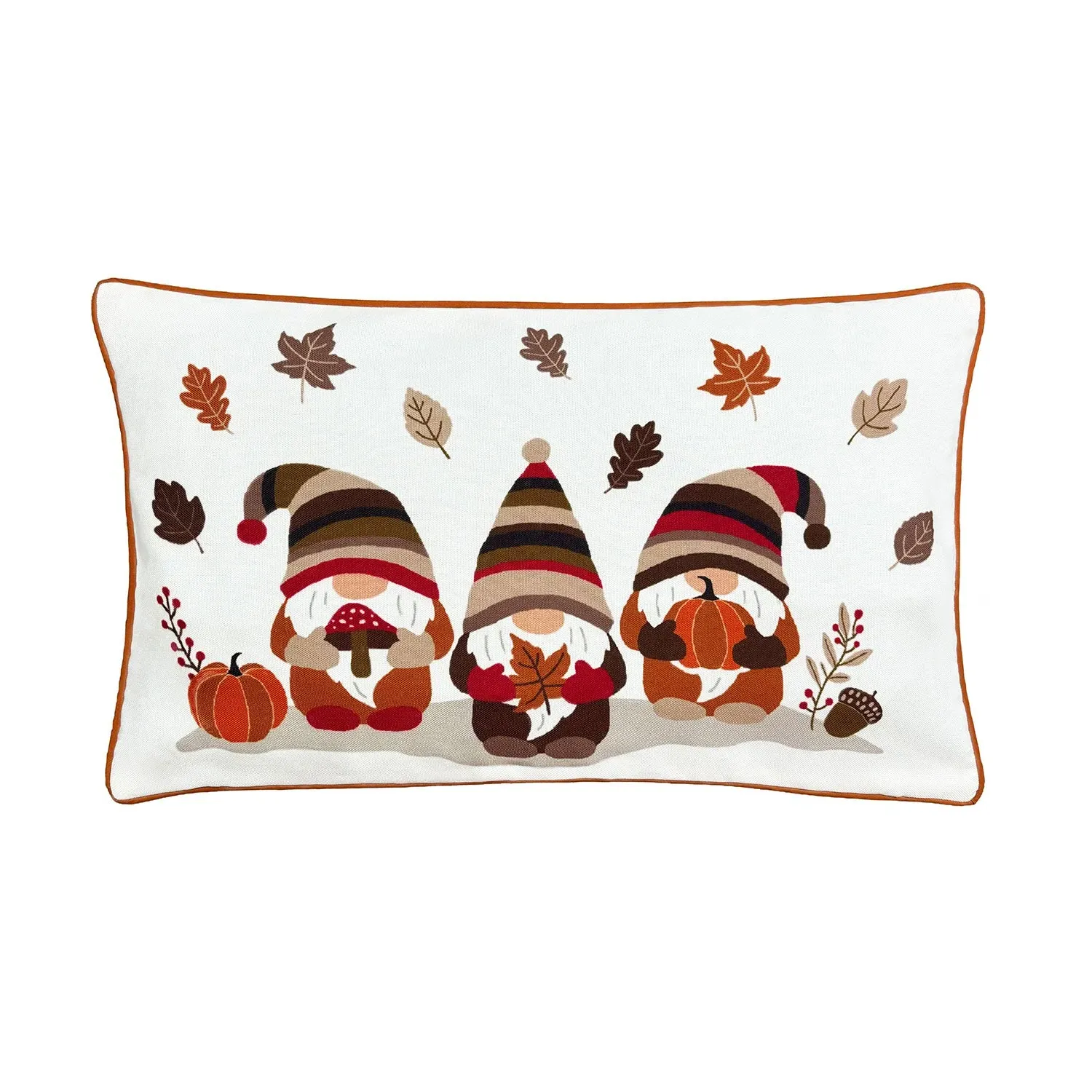 Autumn Gonk Printed Canvas Cushion - Multi by Julian Charles