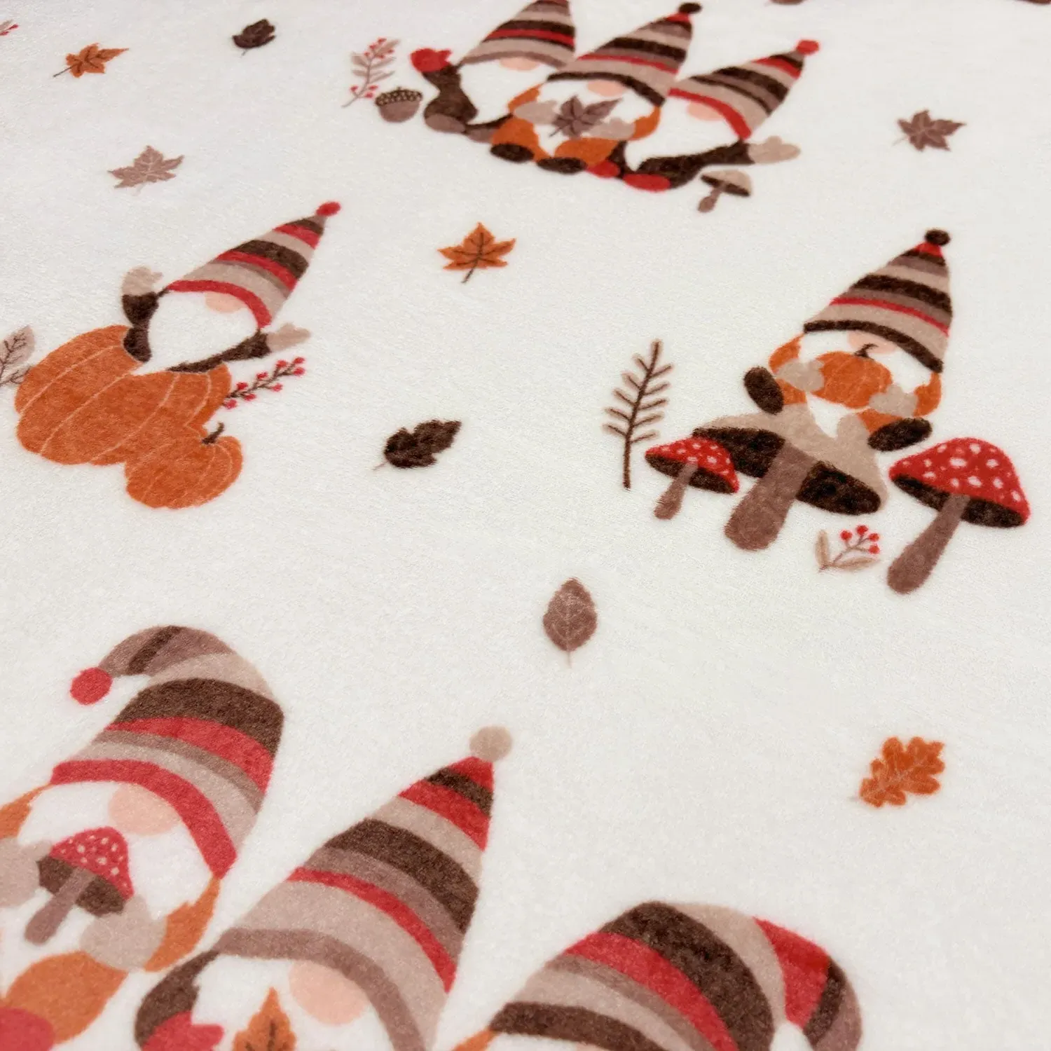 Autumn Gonks Printed Fleece Throw - Multi by Julian Charles, alternate view